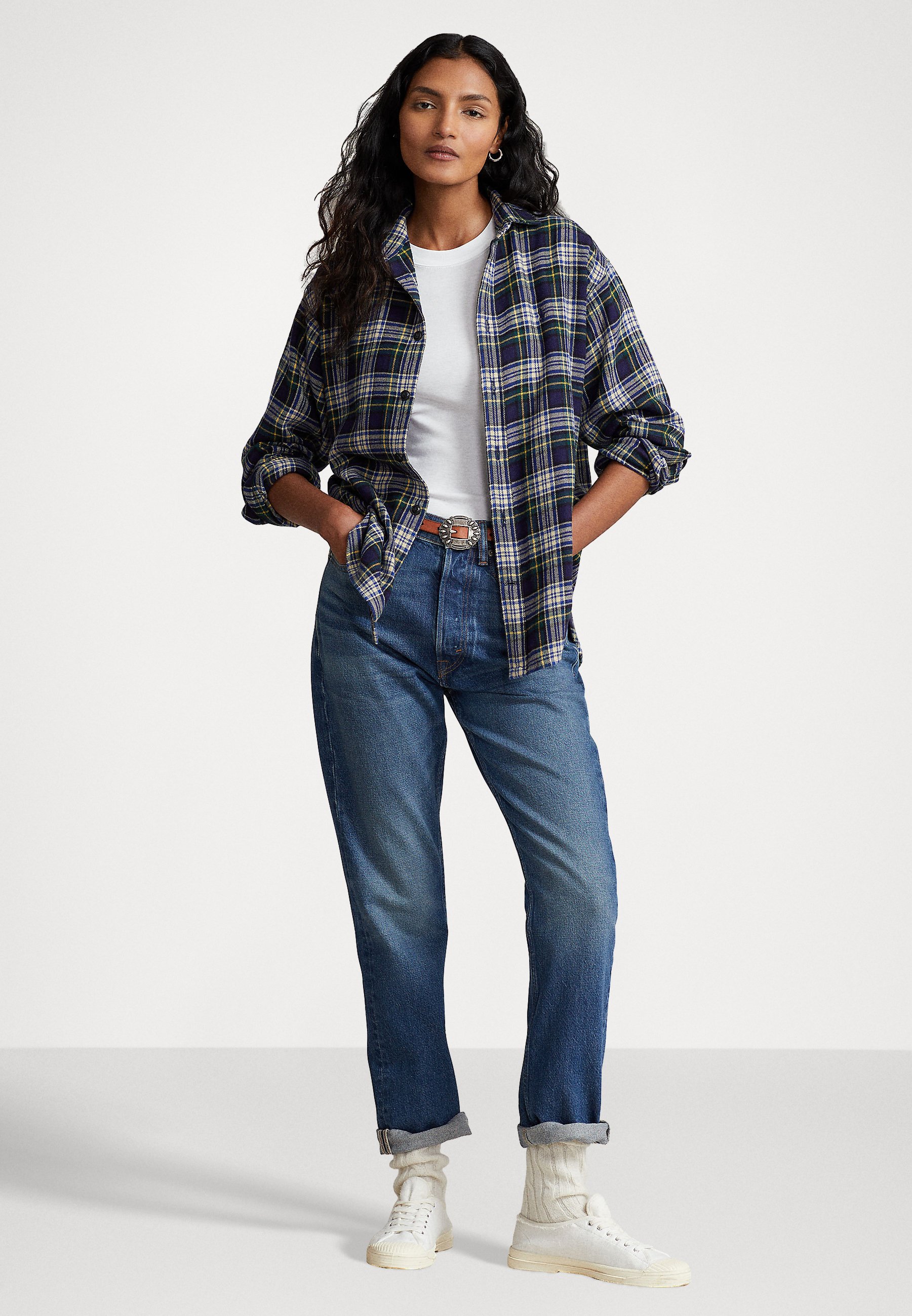 Polo Ralph Lauren LONG SLEEVE BUTTON FRONT SHIRT - Button-down blouse - blue