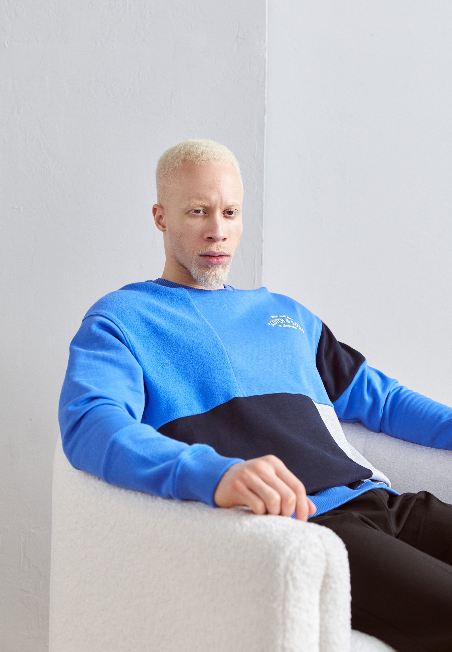 Scotch & Soda RELAXED FIT BLOCKING - Sweatshirt - rhythm blue/blue