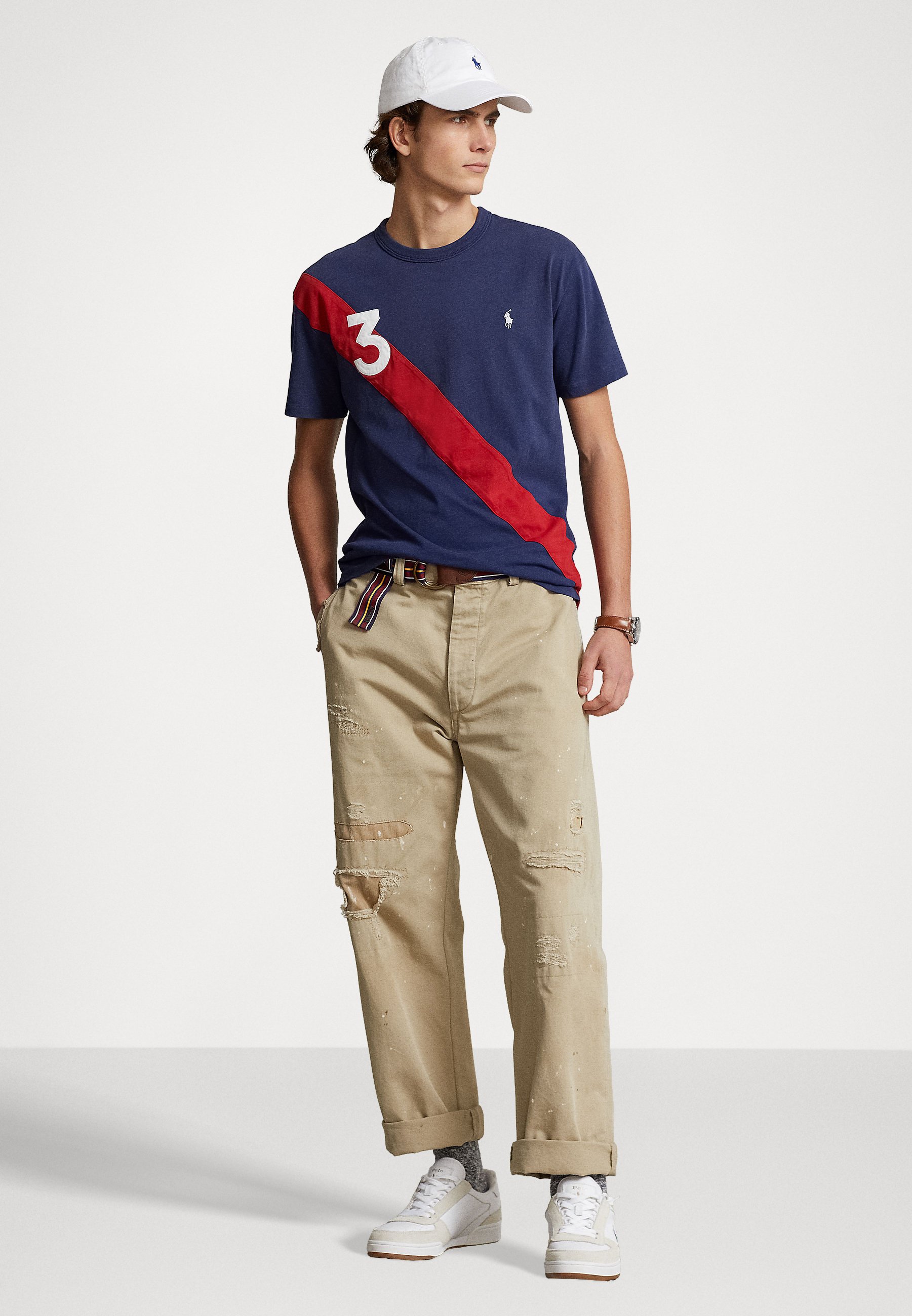 Polo Ralph Lauren CLASSIC FIT BANNER-STRIPE JERSEY T-SHIRT - Print T-shirt - dark cobalt/blue
