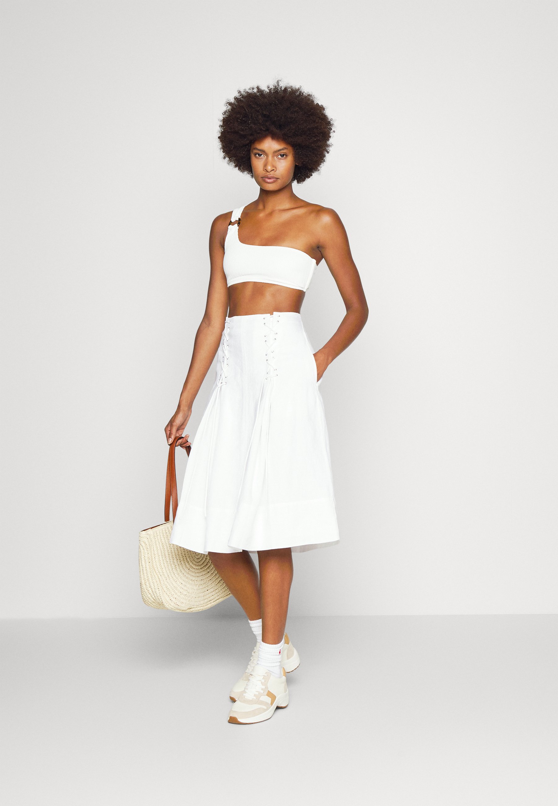 Polo Ralph Lauren LONA MID FULL - A-line skirt - white