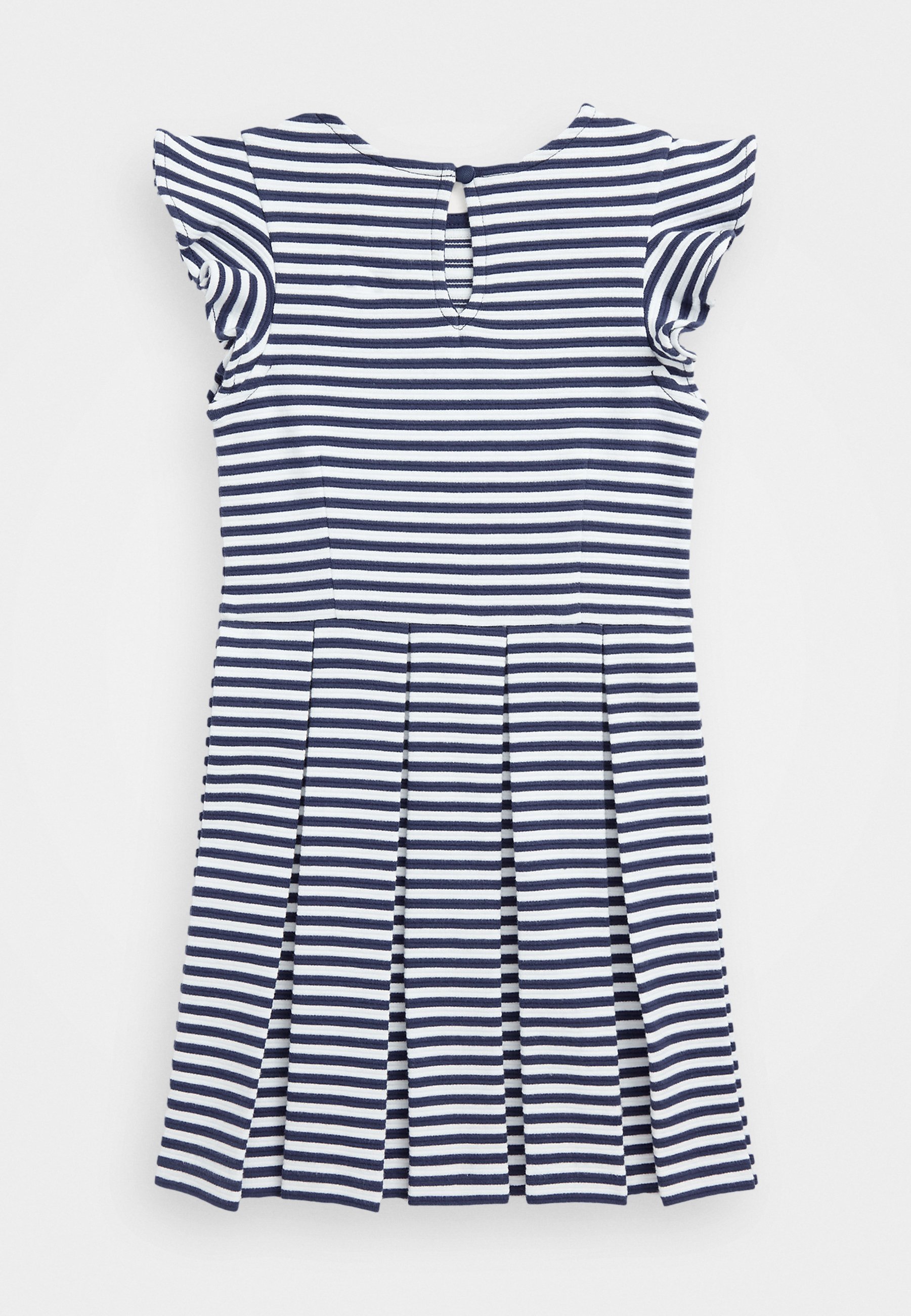 Polo Ralph Lauren RUFFLE DAY DRESS - Jersey dress - rustic navy/white/dark blue