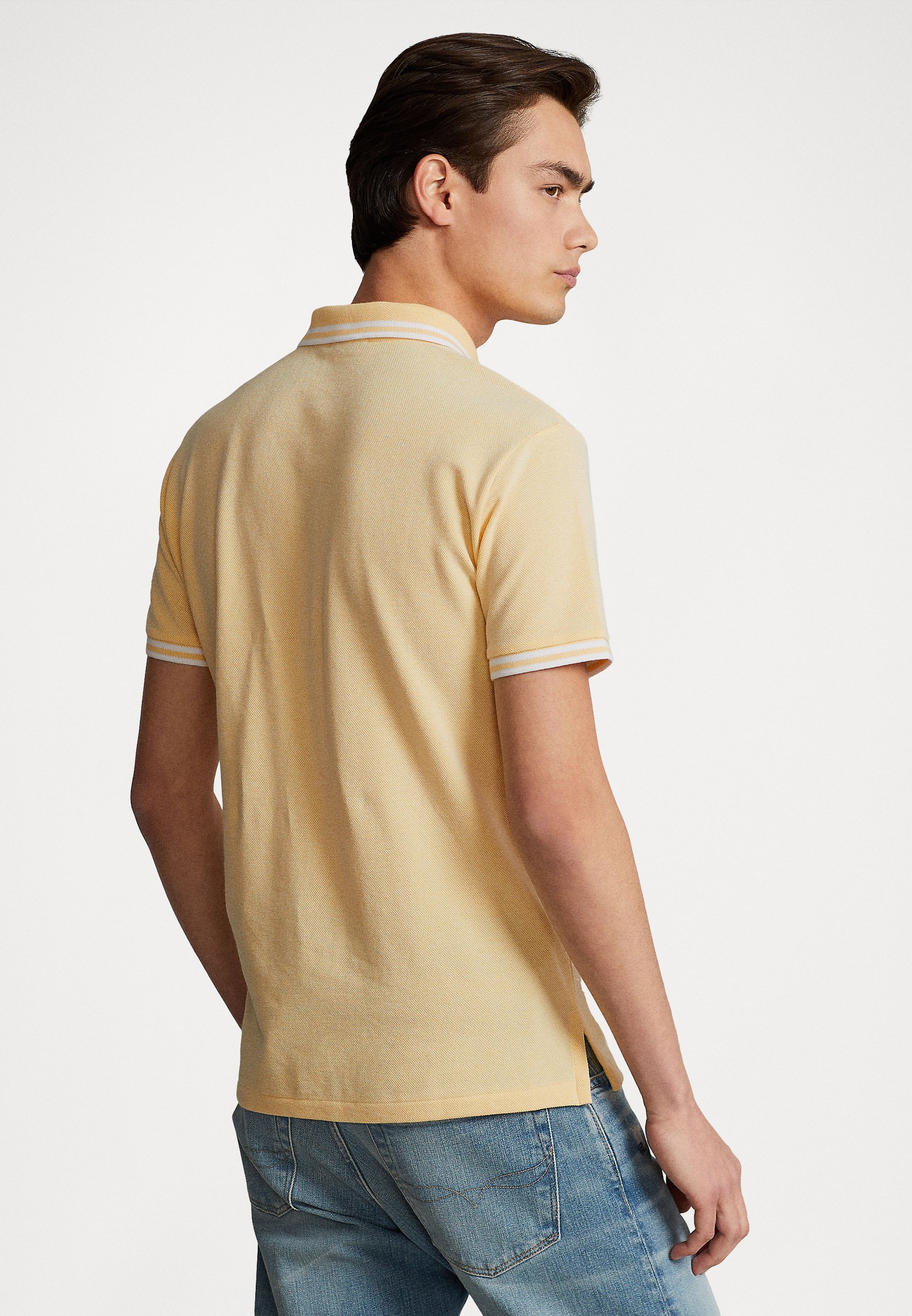 Polo Ralph Lauren CUSTOM SLIM FIT STRETCH MESH POLO SHIRT - Polo shirt - fall yellow/white/yellow