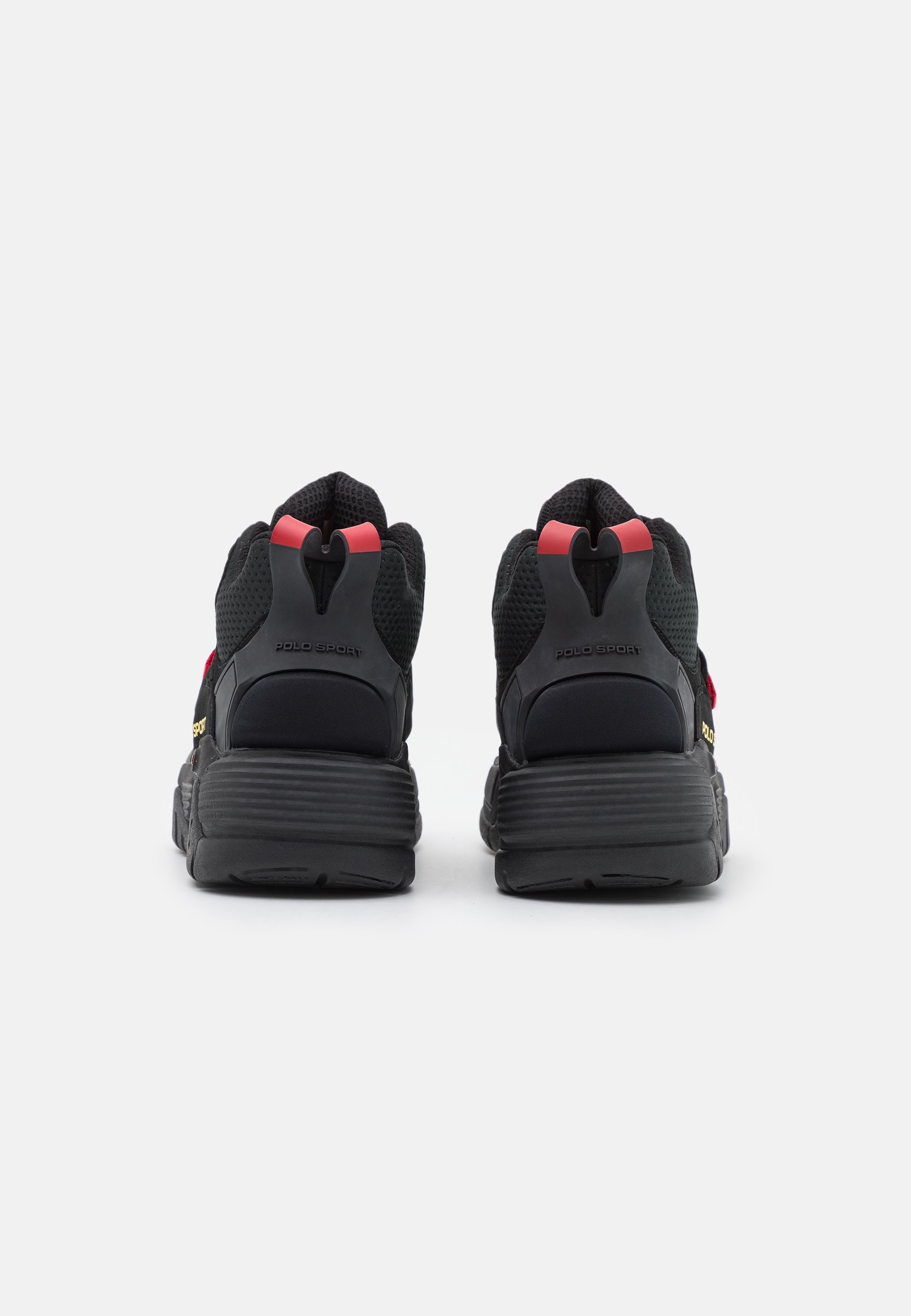 Polo Ralph Lauren PS100 HIGH-TOP SNEAKER - Trainers - black/red/canary yellow/black