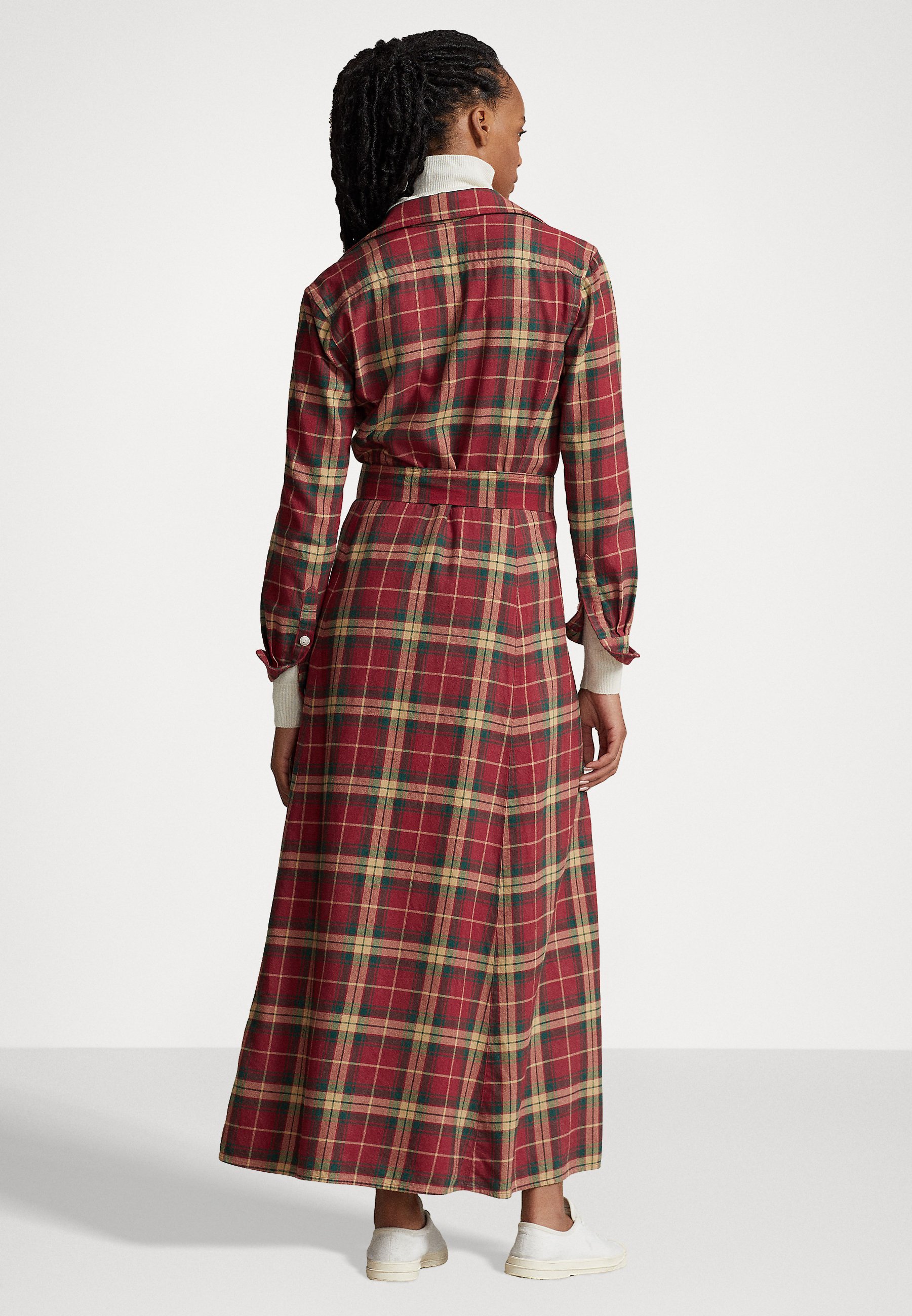 Polo Ralph Lauren LONG SLEEVE DAY DRESS - Shirt dress - red/green/multi/red