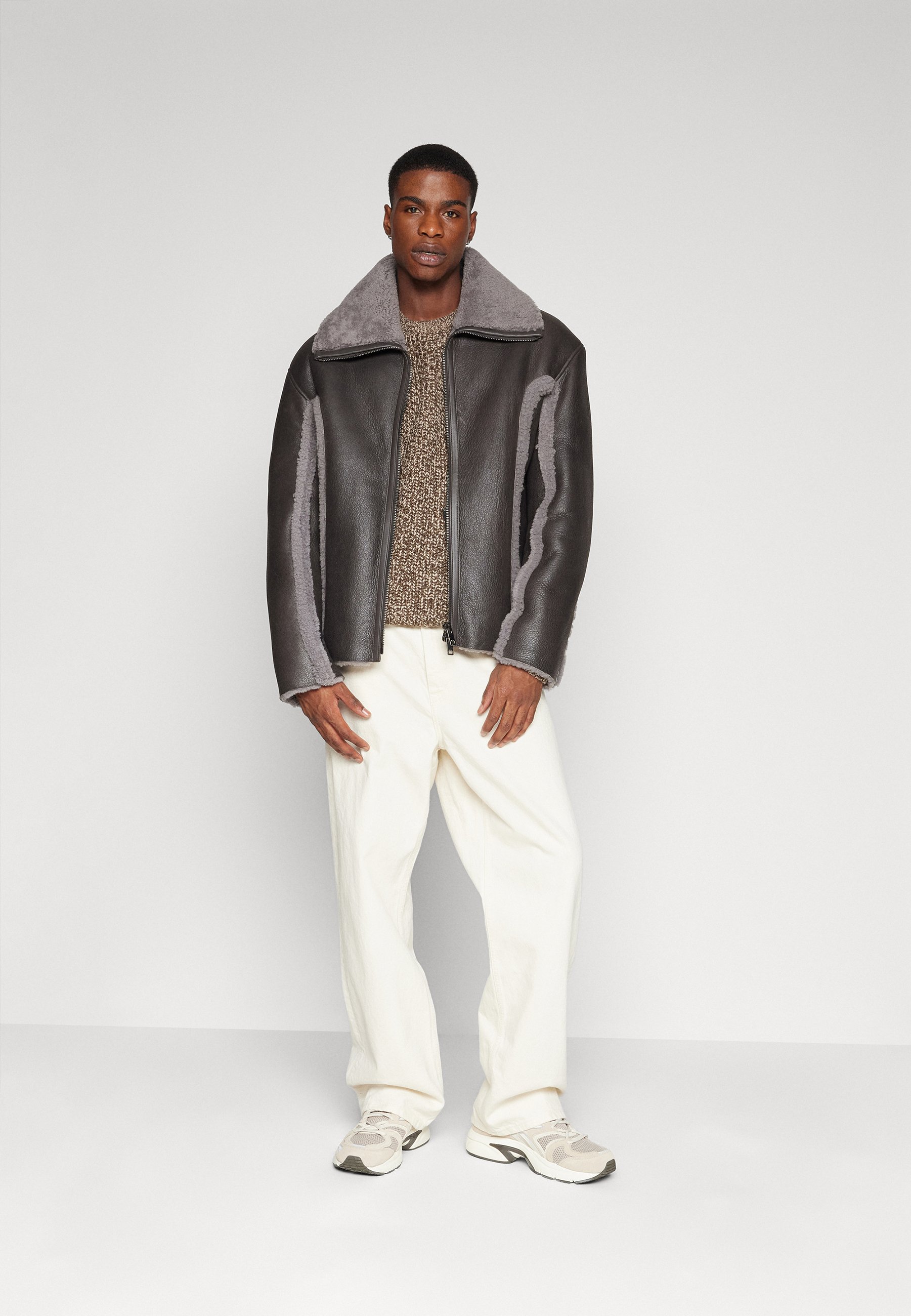 Diesel BROWNY - Leather jacket - black