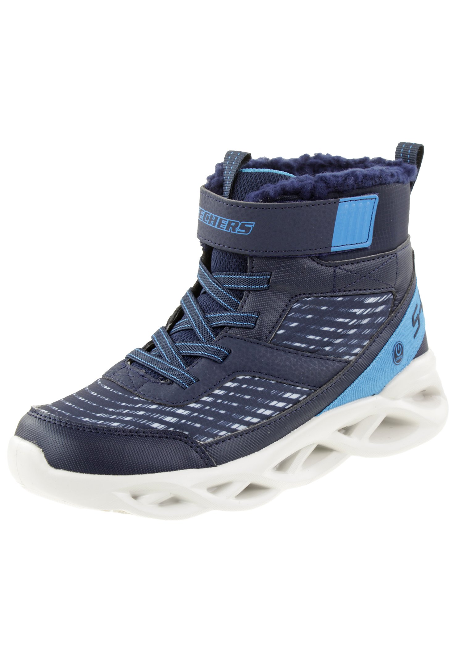 Skechers LIGHTS TWISTED BRIGHTS DROVOX GEFÜTTER - High-top trainers - nvbl navy blue/dark blue