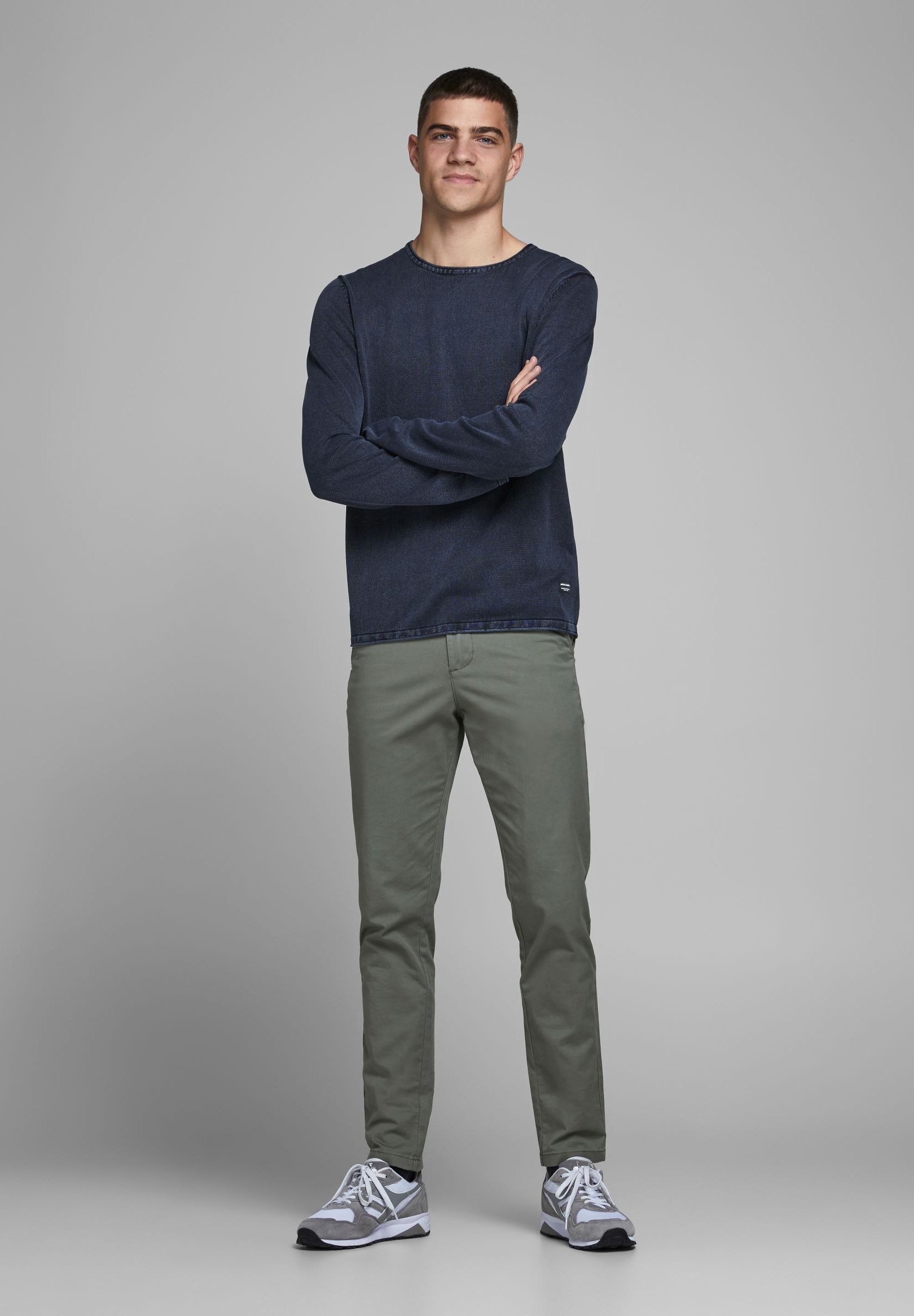 Jack &Jones JJELEO CREW NECK NOOS - Jumper - navy blazer/dark blue