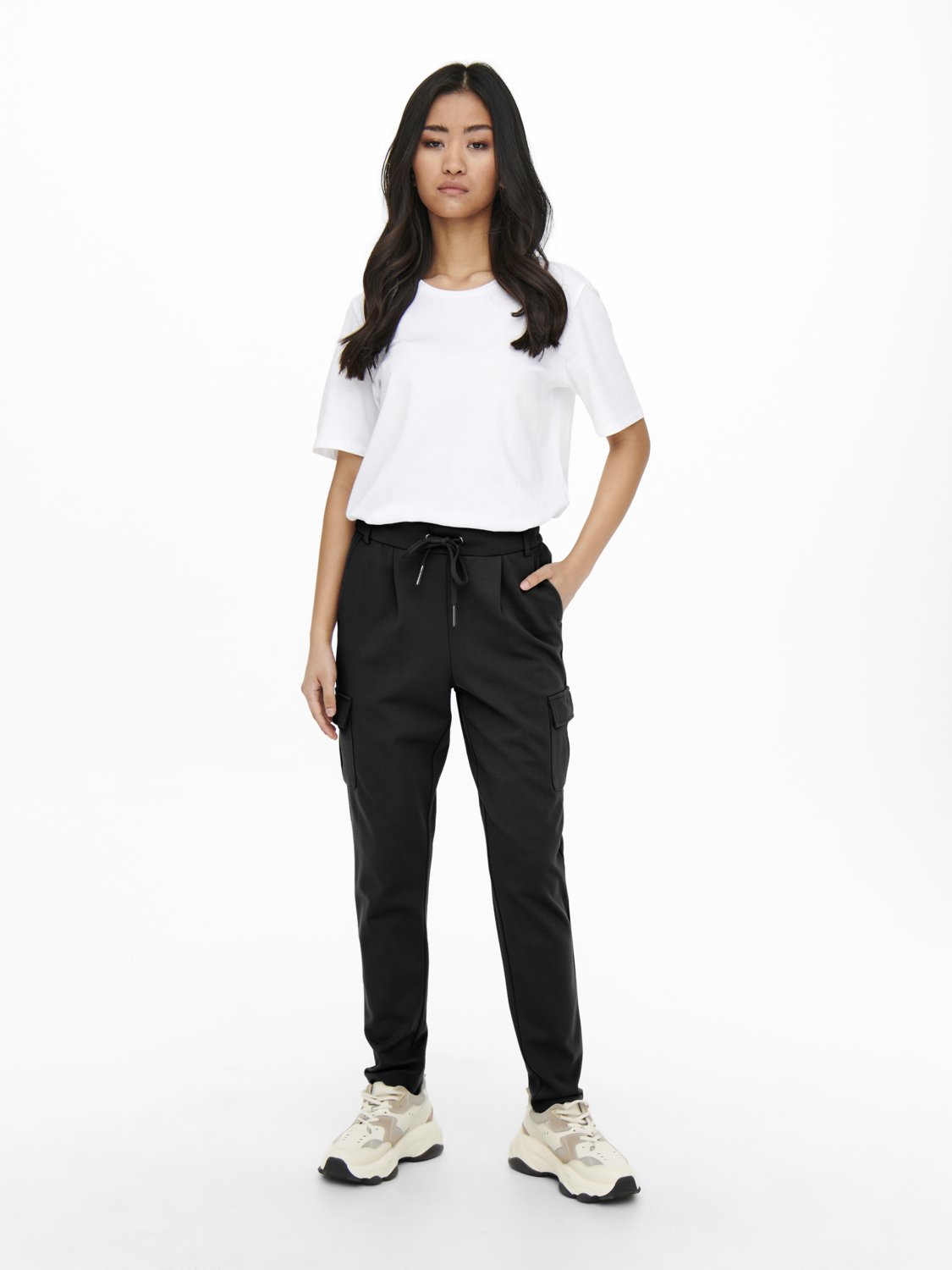 ONLY ONLPOPTRASH LIFE EASY - Trousers - black