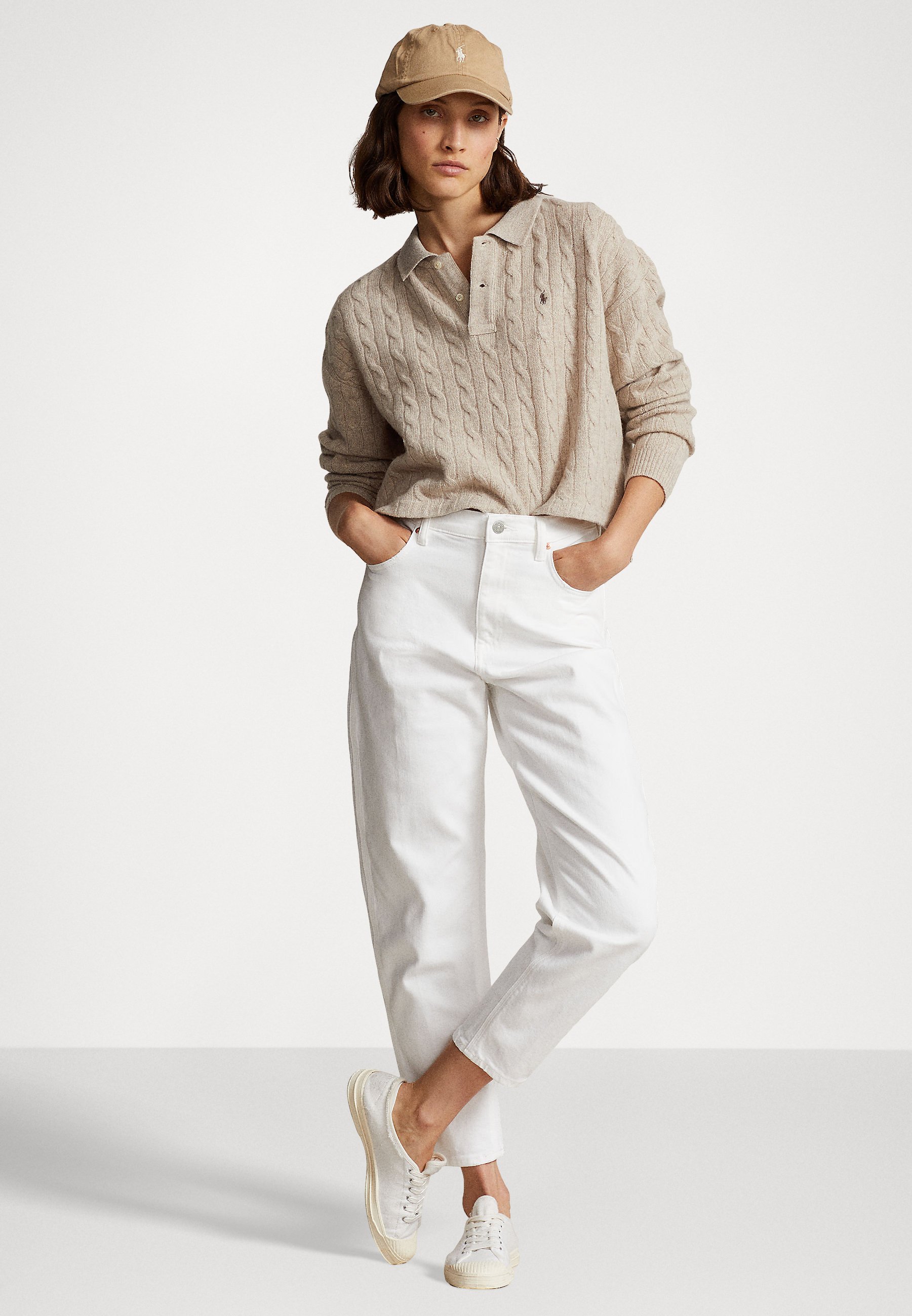 Polo Ralph Lauren LONG SLEEVE - Jumper - tuscan beige heather/beige