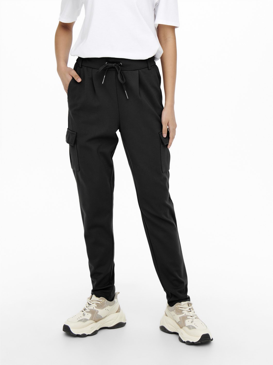 ONLY ONLPOPTRASH LIFE EASY - Trousers - black