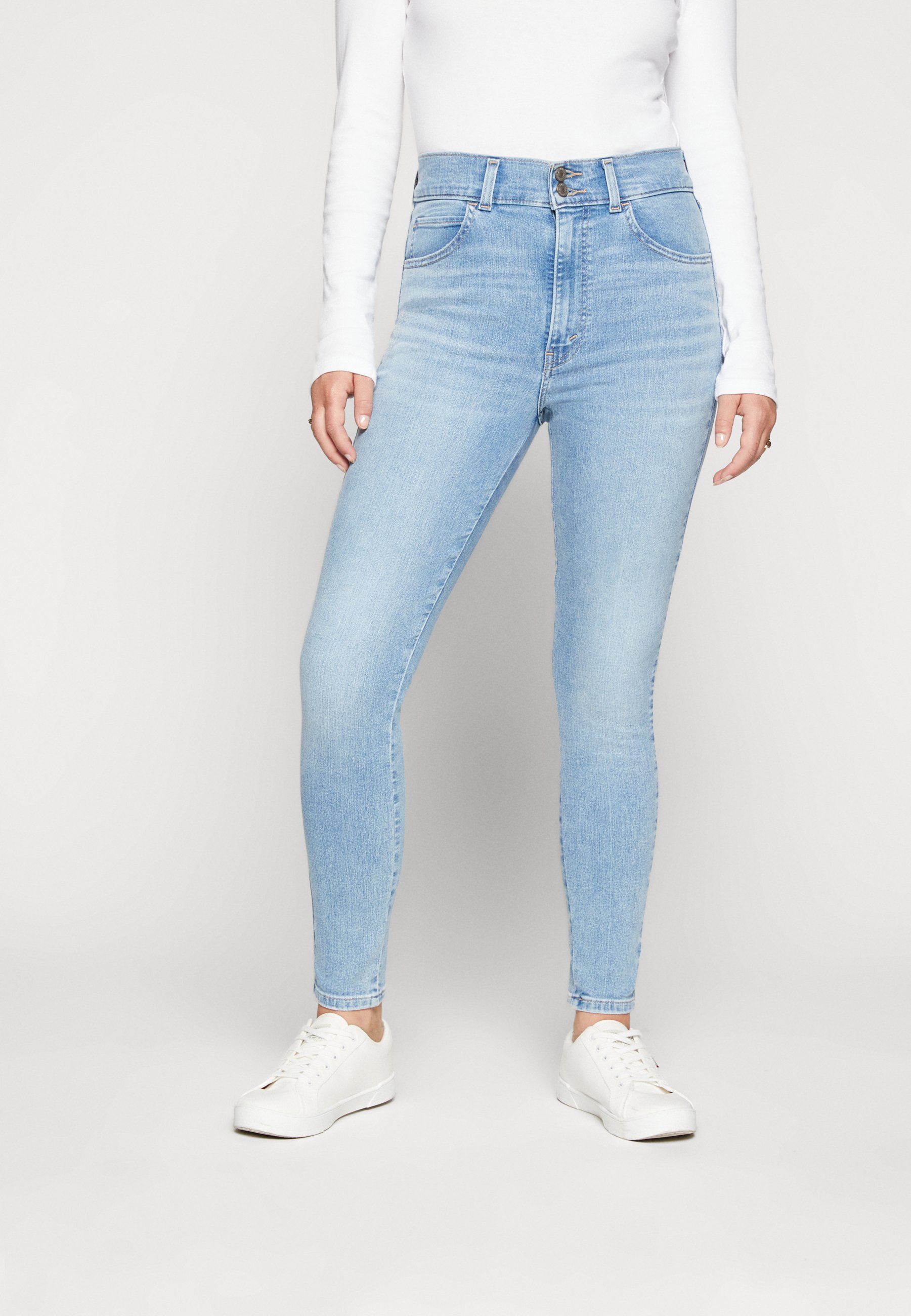 Levi's® RETRO HIGH SKINNY DOUBLE BUTTON - Jeans Skinny Fit - straight out of levi/light-blue denim