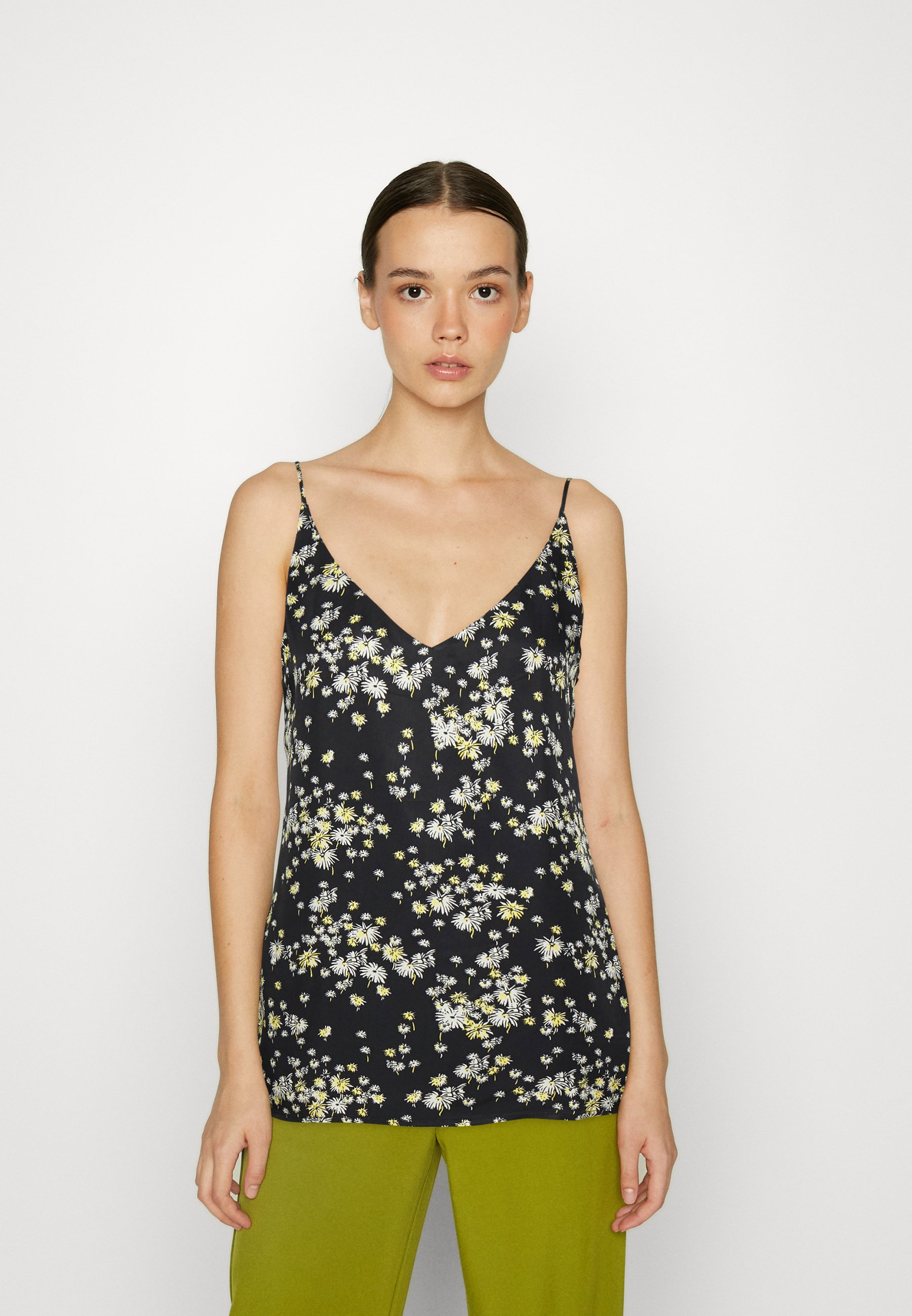 Scotch & Soda TANK WITH FRONT - Top - dandelion black/black