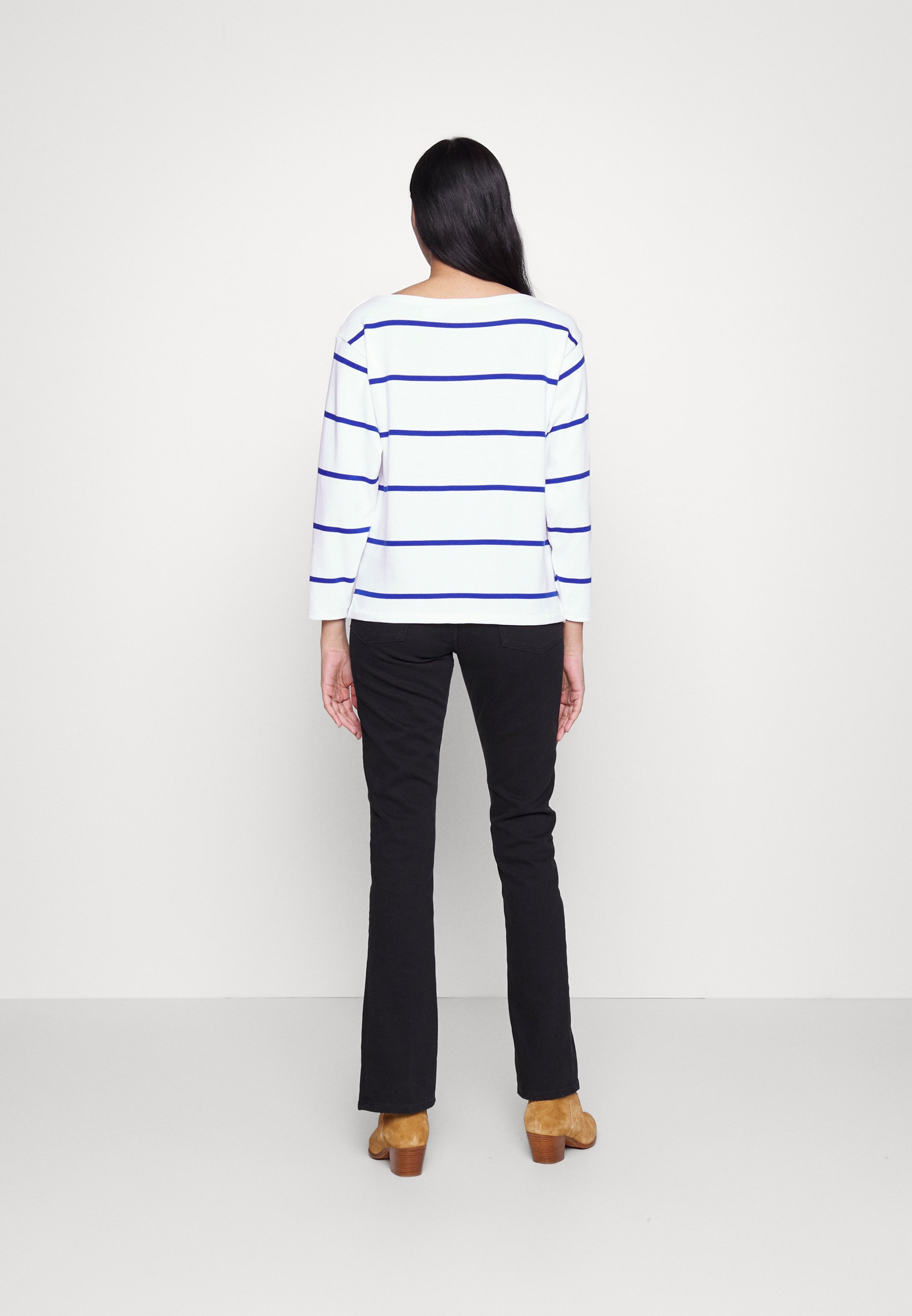Polo Ralph Lauren LONG SLEEVE TSHIRT - Long sleeved top - white/brilliant sapphire/blue