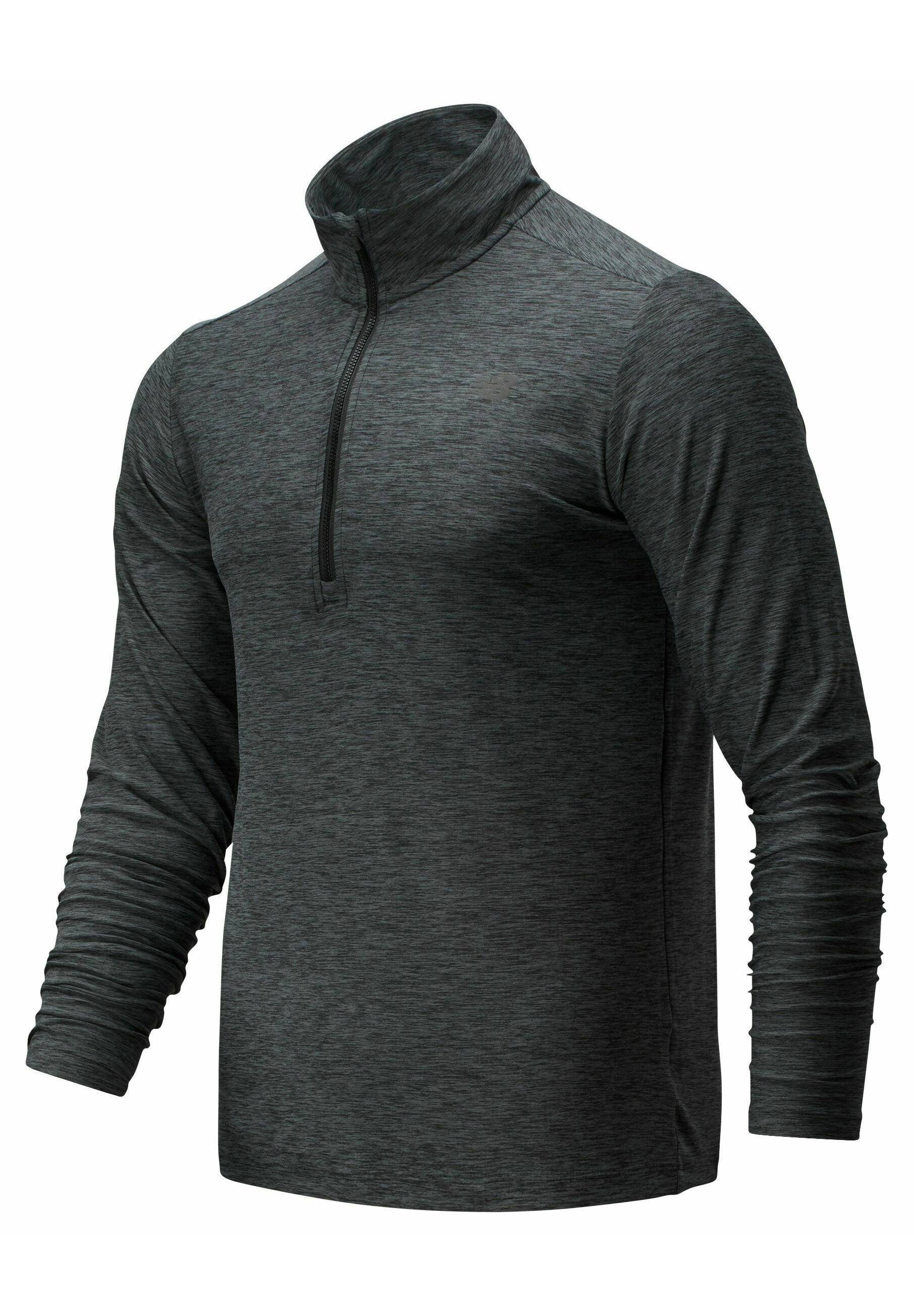 NB CORE SPACE DYE 1/4 ZIP - Long sleeved top - black/grey/black