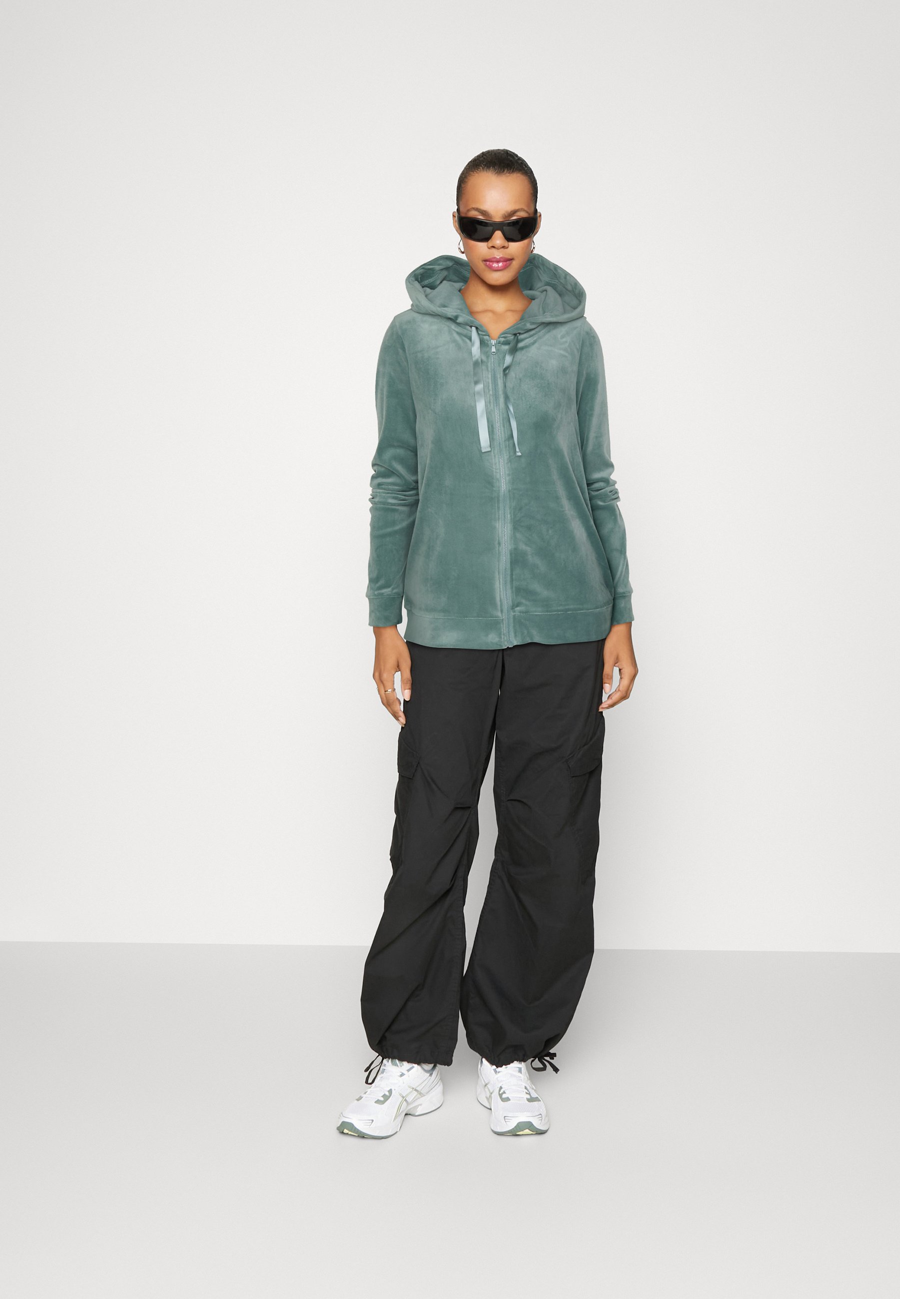 Vero Moda VMATHENA HOODIE - Zip-up sweatshirt - north atlantic/blue-grey