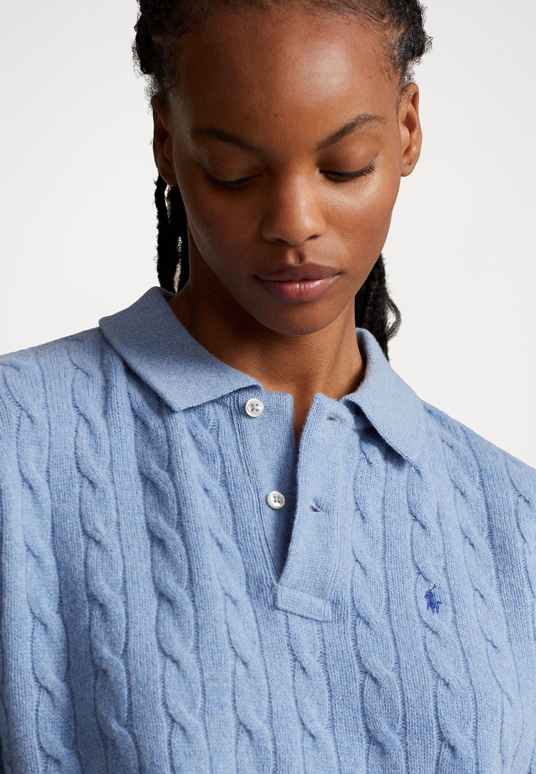 Polo Ralph Lauren LONG SLEEVE - Jumper - chambray melange/blue