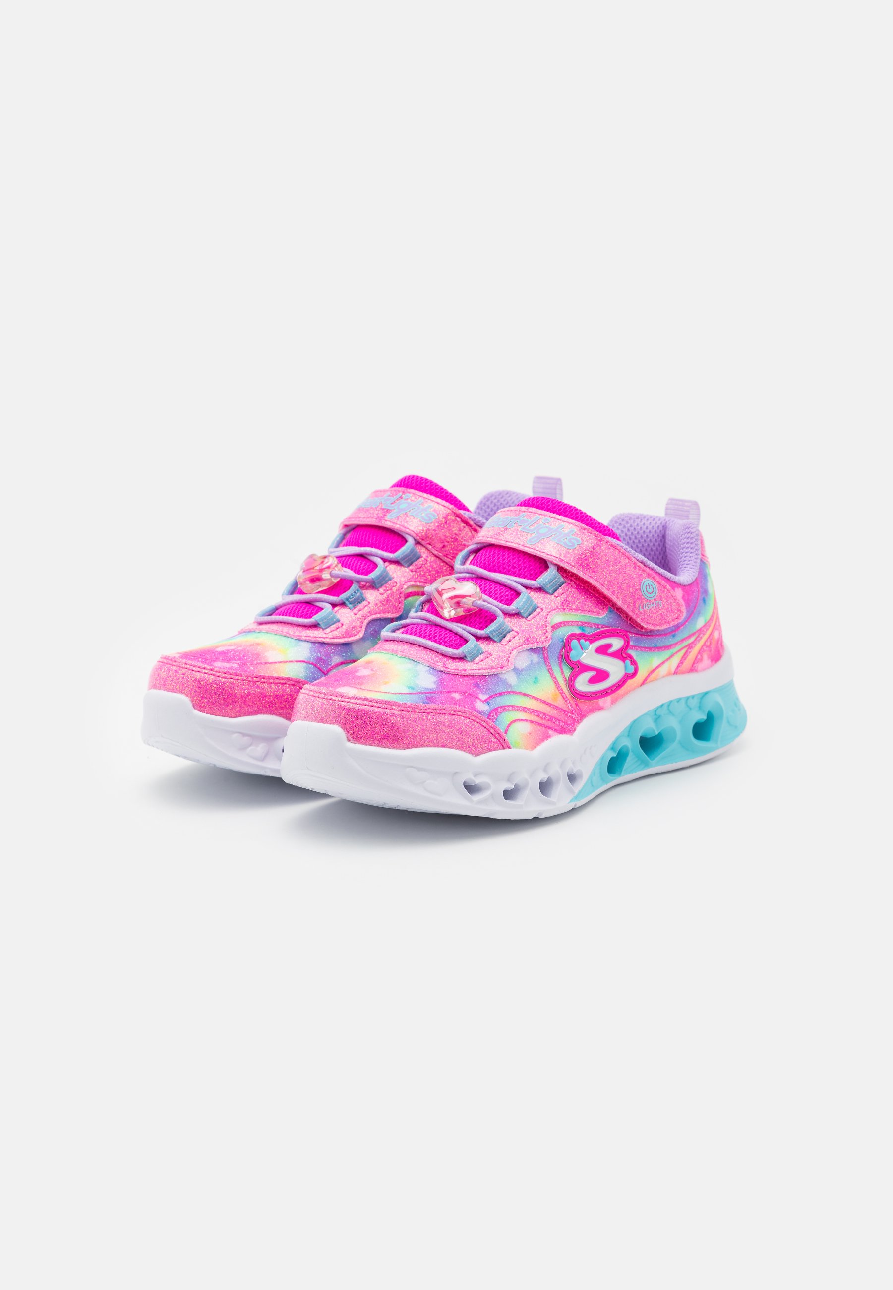 Skechers LIGHTED BUNGEE STRAP GLITTER - Trainers - hot pink sparkle/lavender/pink