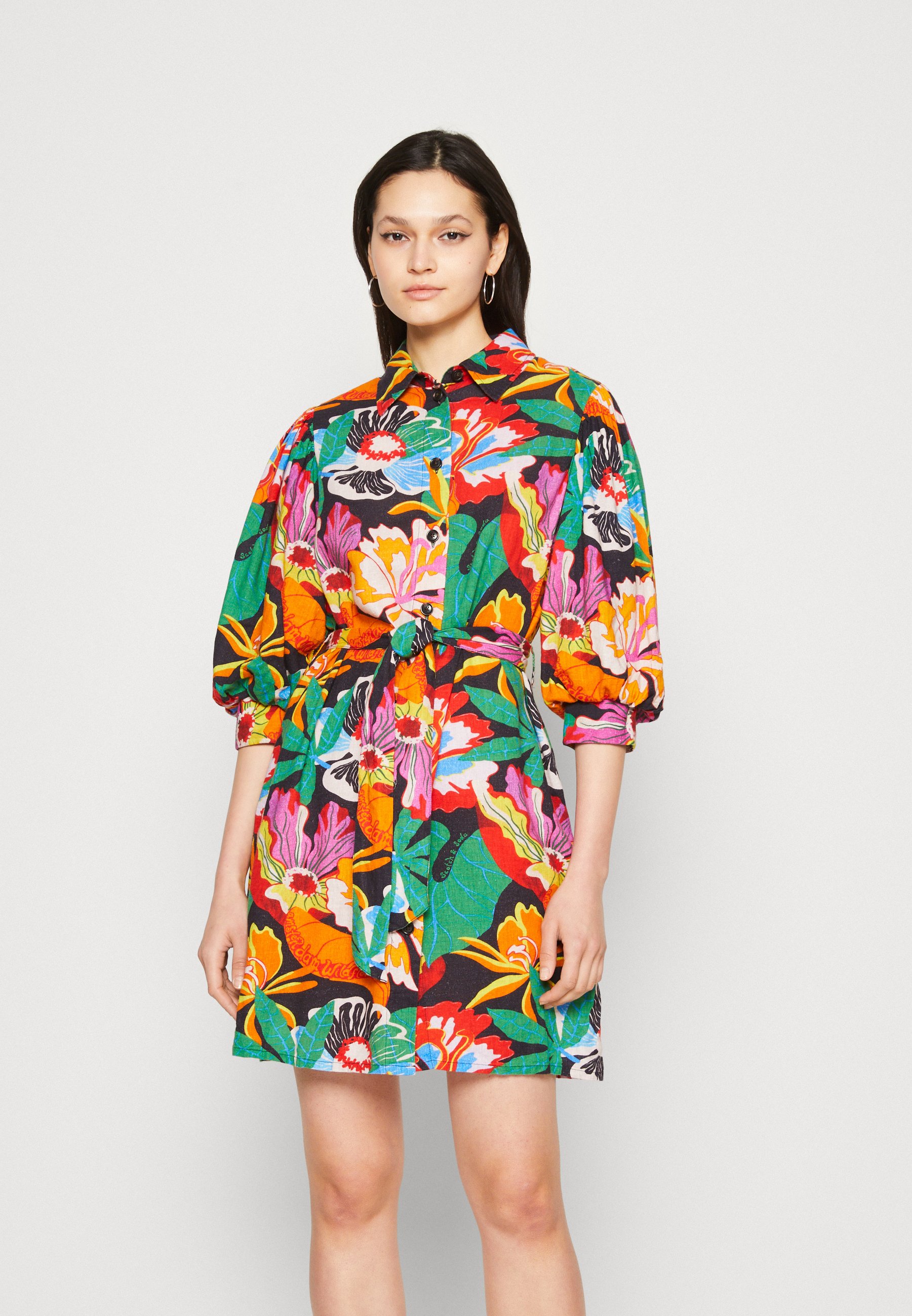 Scotch & Soda PUFF SLEEVE DRESS - Shirt dress - multi-coloured