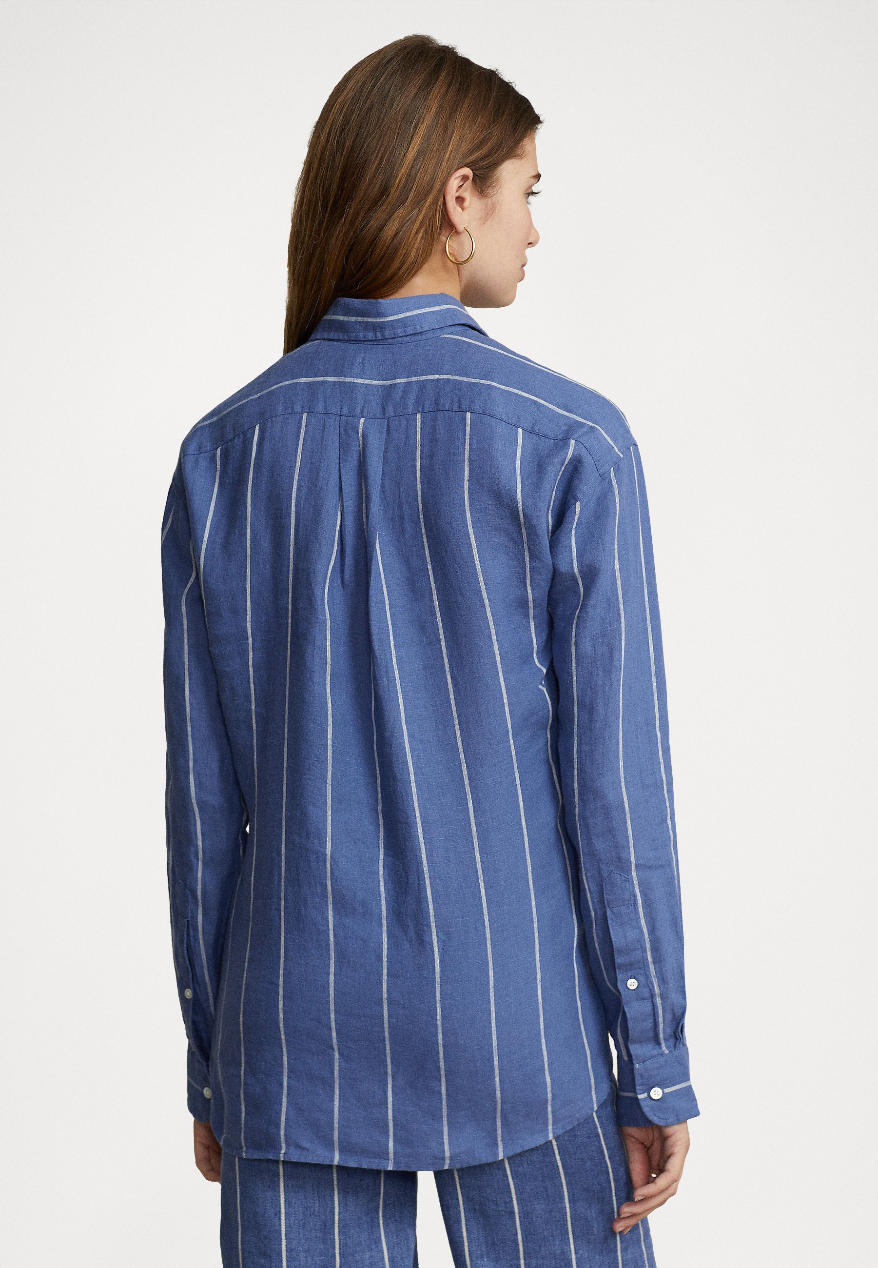 Polo Ralph Lauren LONG SLEEVE BUTTON FRONT SHIRT - Button-down blouse - blue/white/blue
