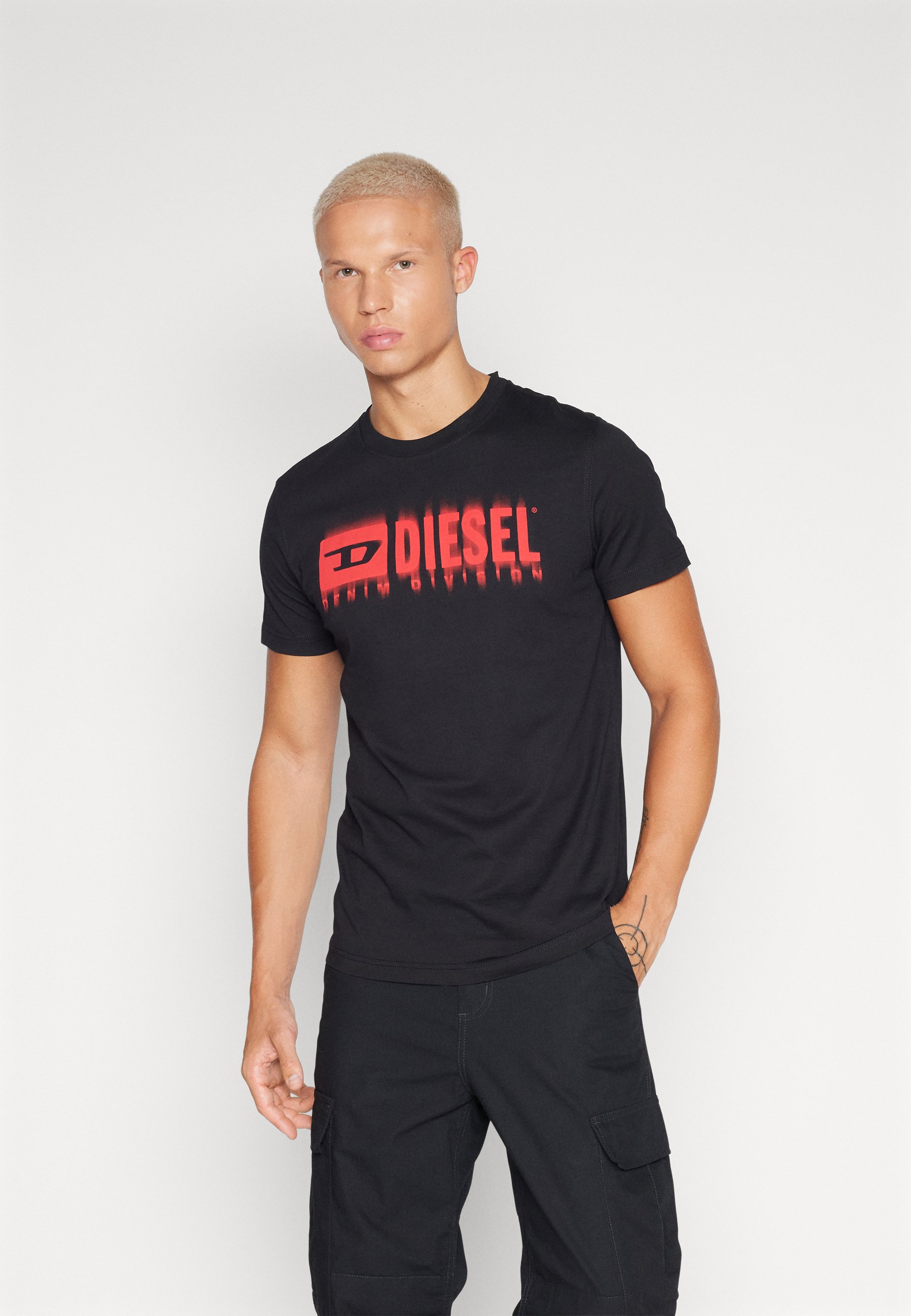 Diesel DIEGOR UNISEX - Print T-shirt - black/red/black