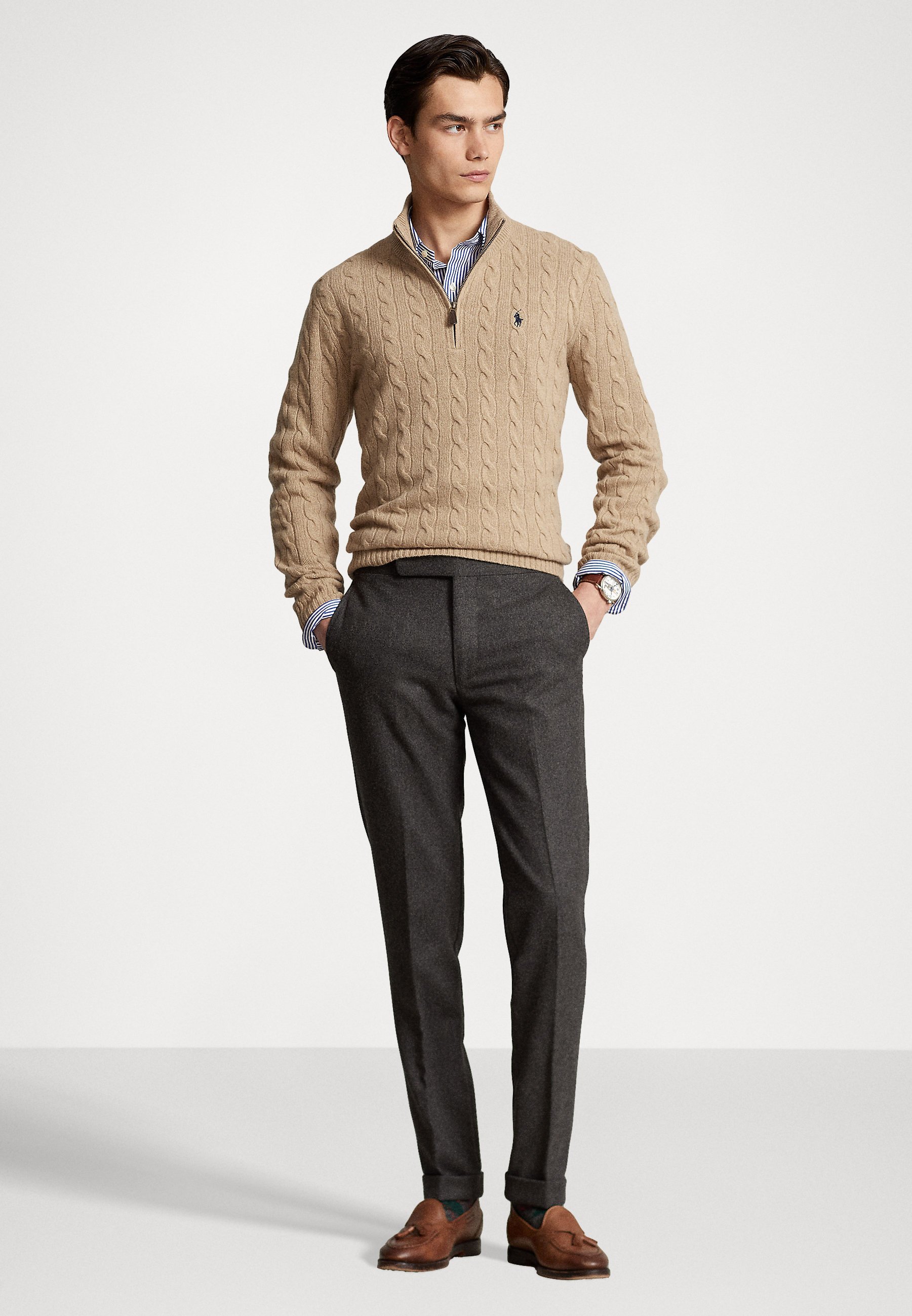 Polo Ralph Lauren LONG SLEEVE - Jumper - camel melange/camel