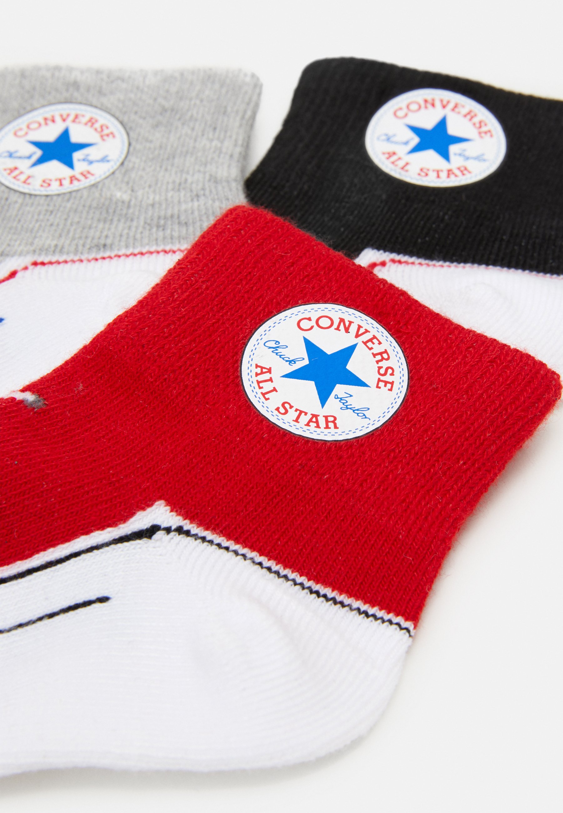 Converse CHUCK INFANT QUARTER 3 PACK UNISEX - Socks - black/light red/grey/black