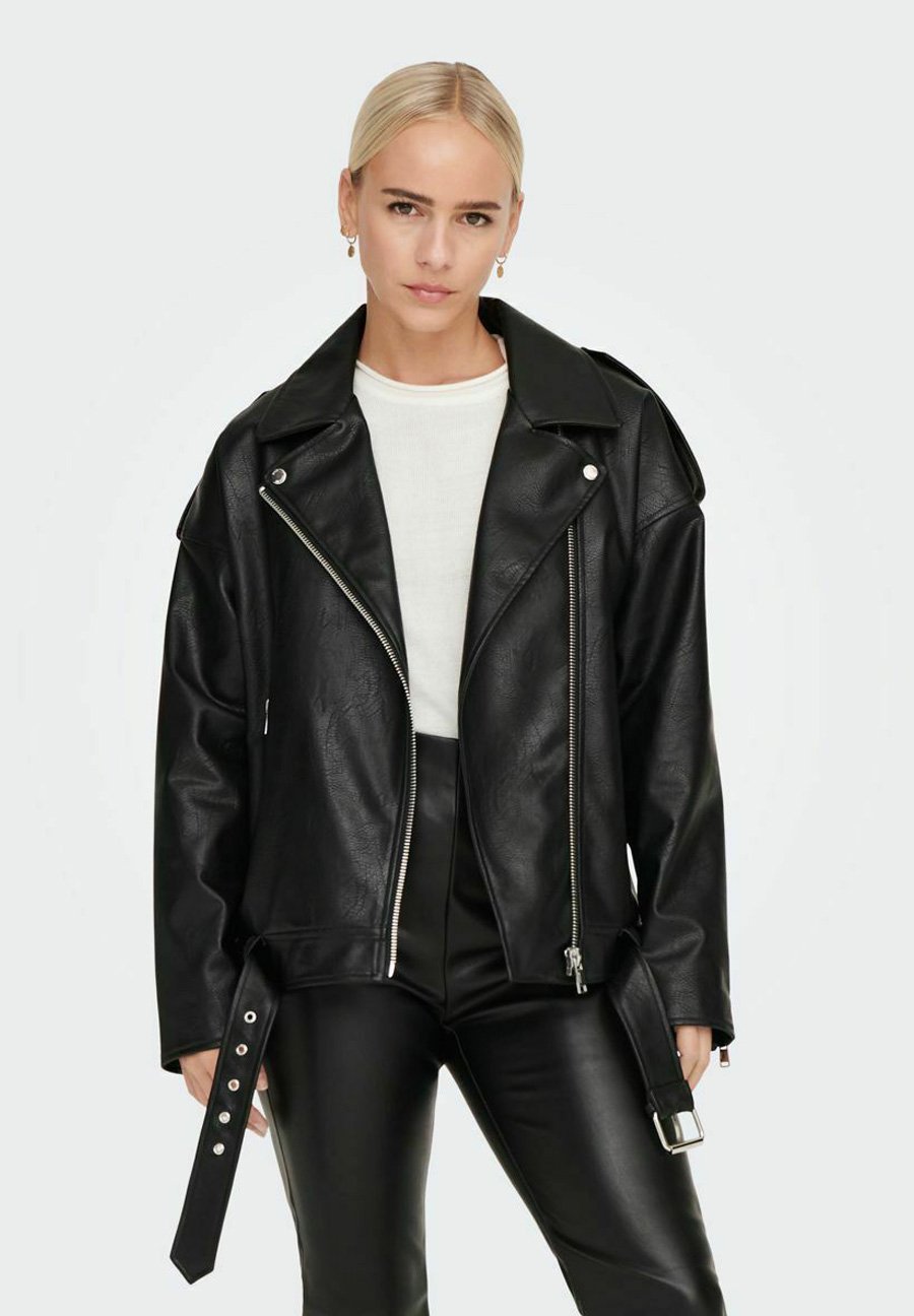 ONLY Faux leather jacket - black