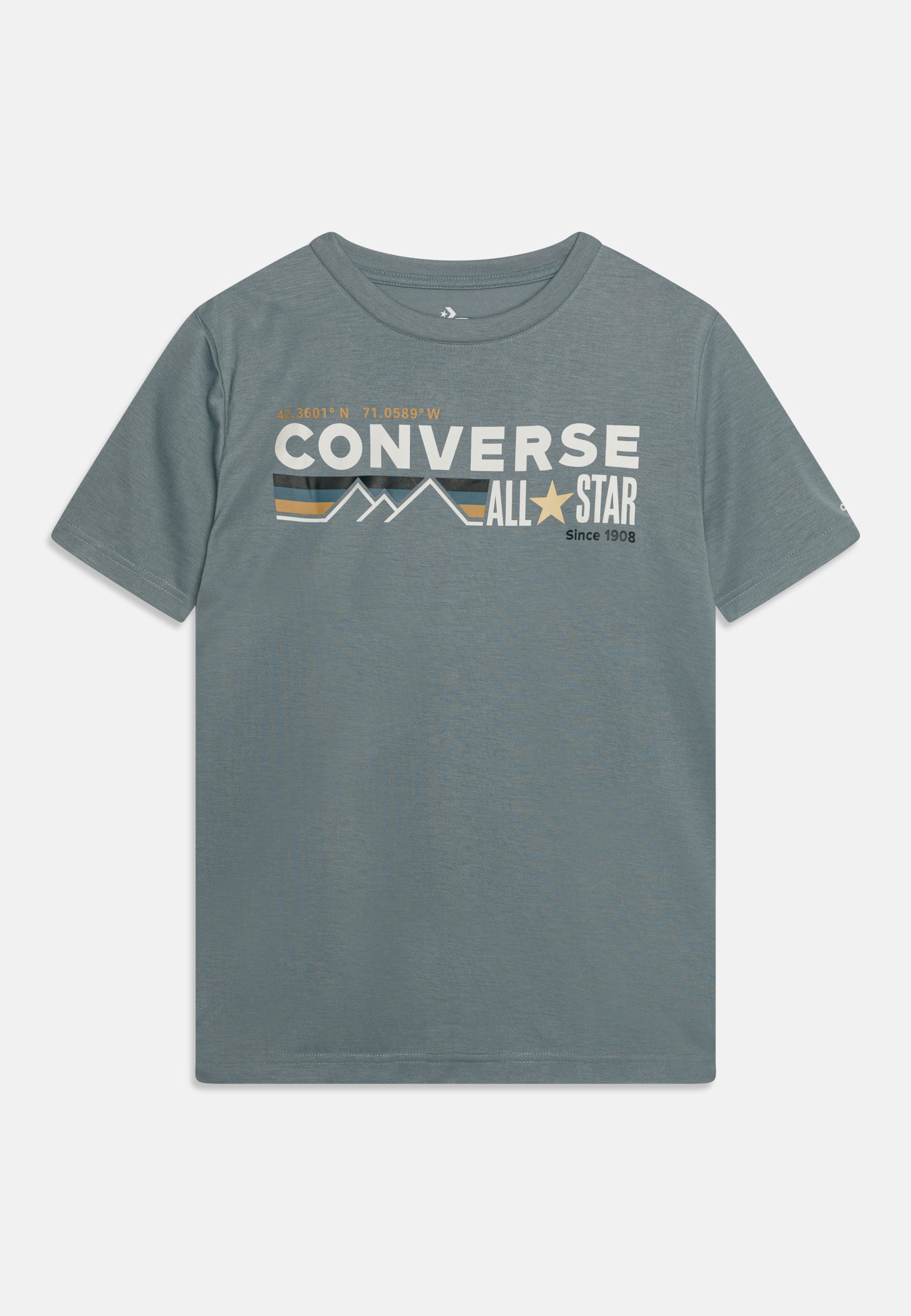 Converse WORDMARK CHEST STRIPE UNISEX - Print T-shirt - cocoon blue/blue