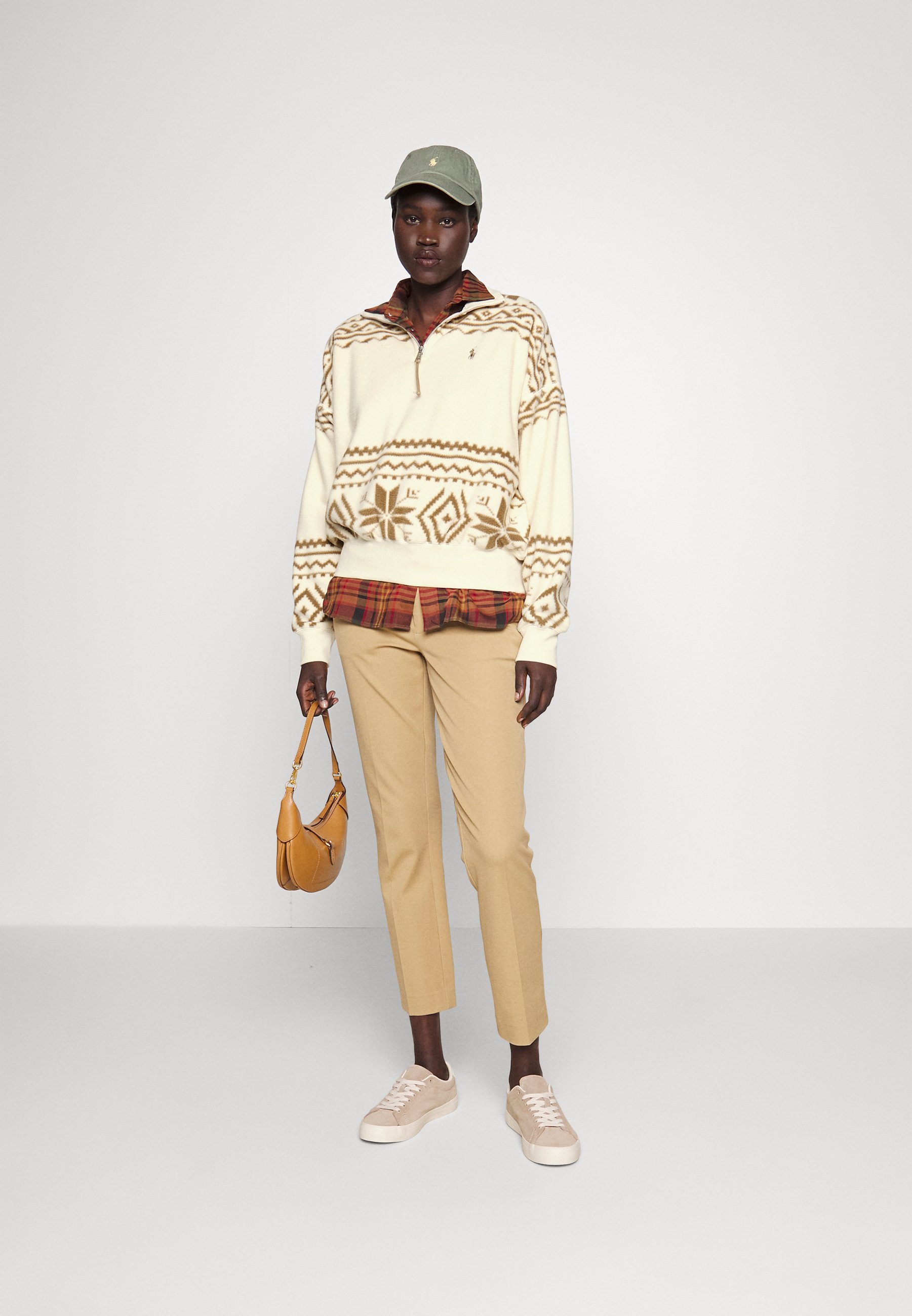 Polo Ralph Lauren LONG SLEEVE - Fleece jumper - guide cream/off-white