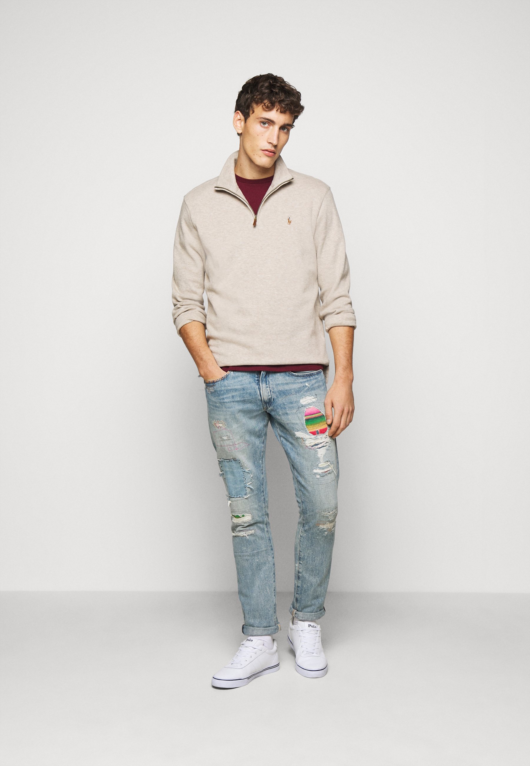 Polo Ralph Lauren LONG SLEEVE - Jumper - tuscan beige heat/beige
