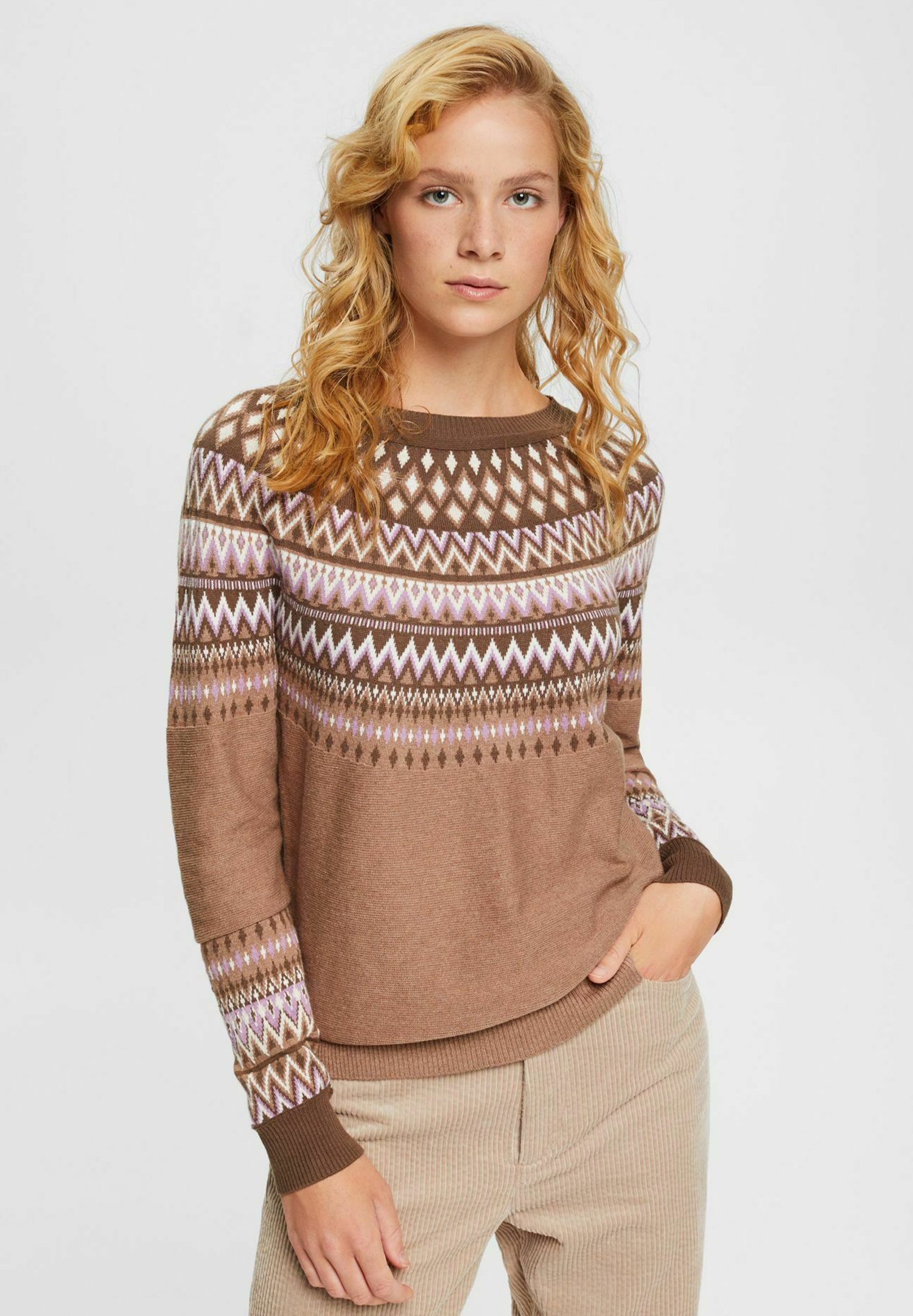 Esprit F SUS JACQUARD - Jumper - taupe