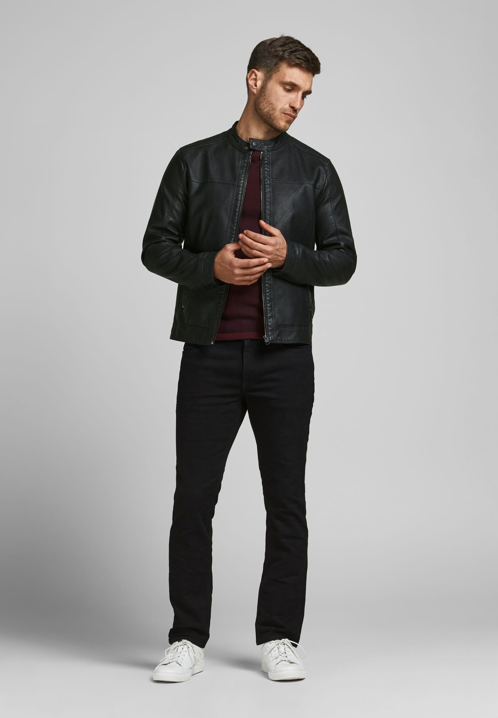 Jack &Jones JJEWARNER NOOS - Faux leather jacket - black