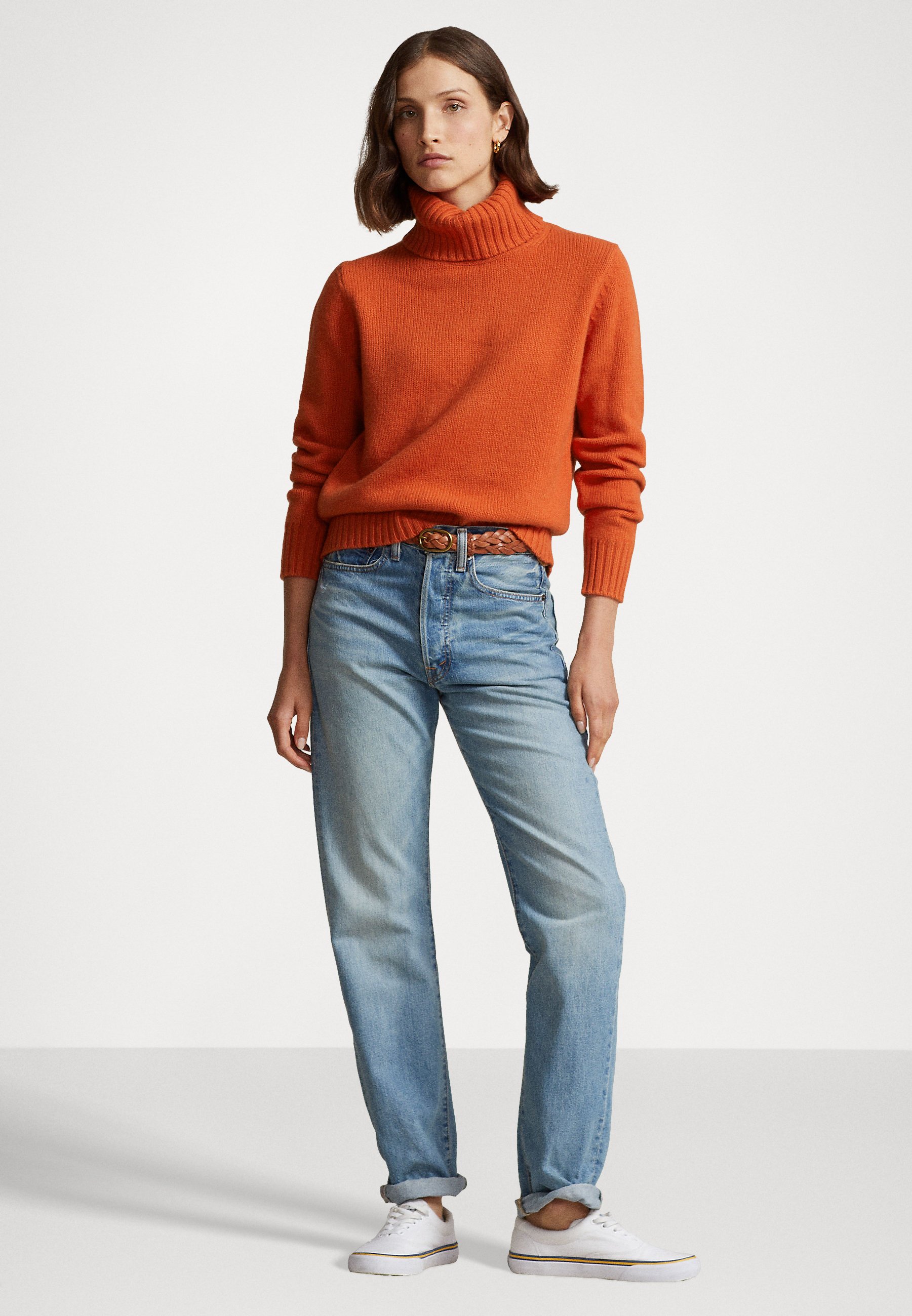 Polo Ralph Lauren LONG SLEEVE - Jumper - varsity orange melange/orange