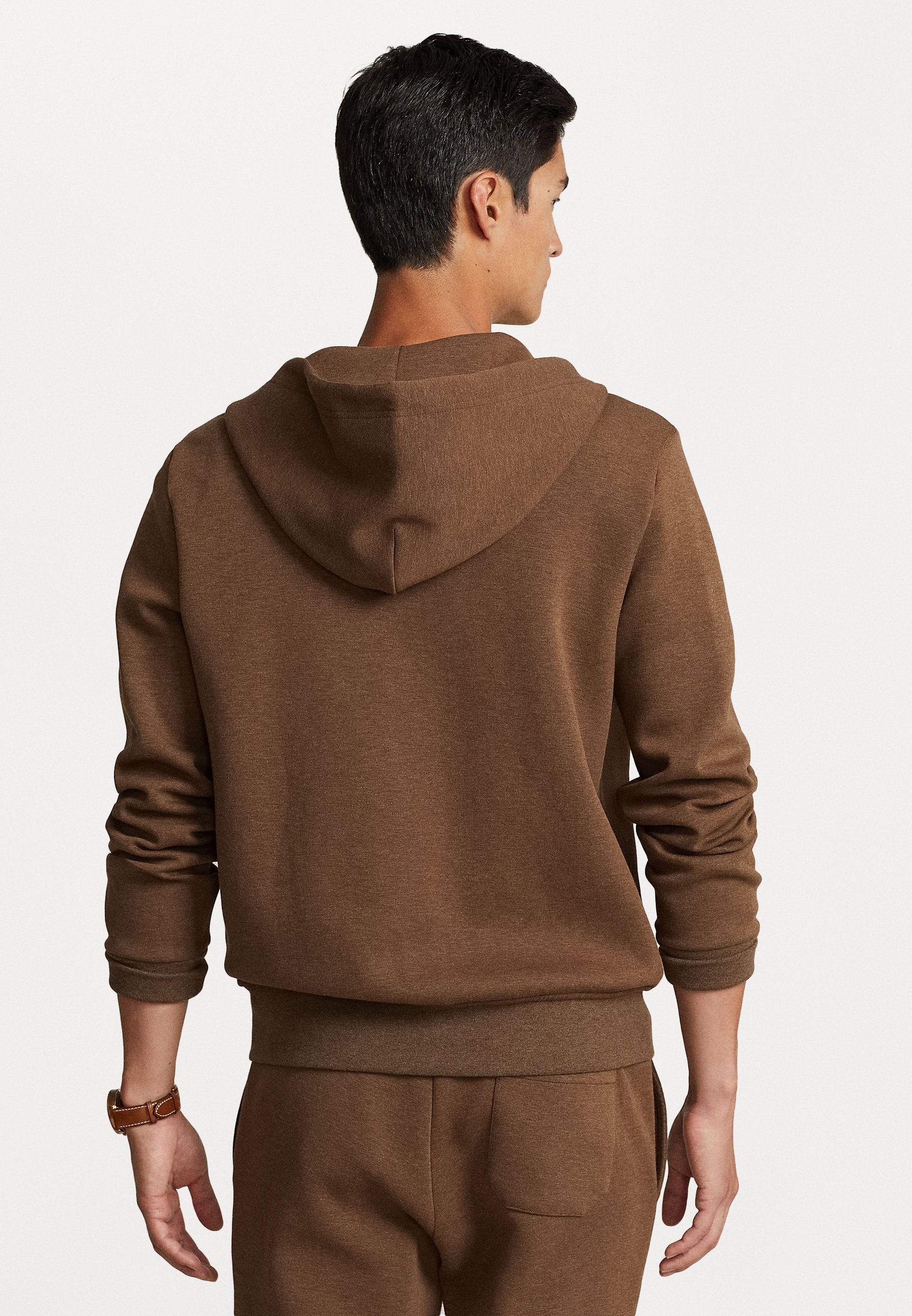 Polo Ralph Lauren LONG SLEEVE - Zip-up sweatshirt - dark taupe heather/taupe