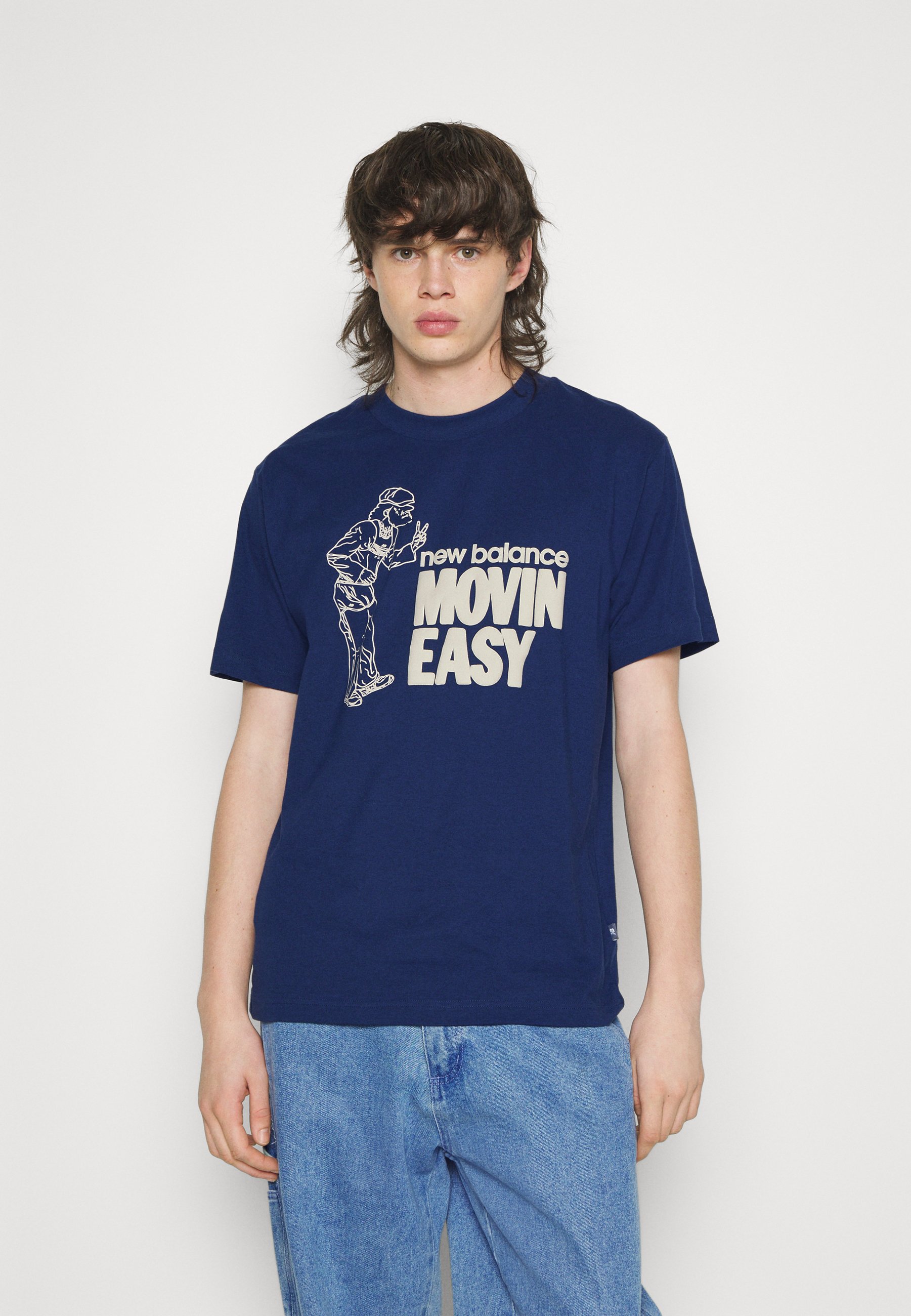 NB MOVIN EASY - Print T-shirt - dark blue