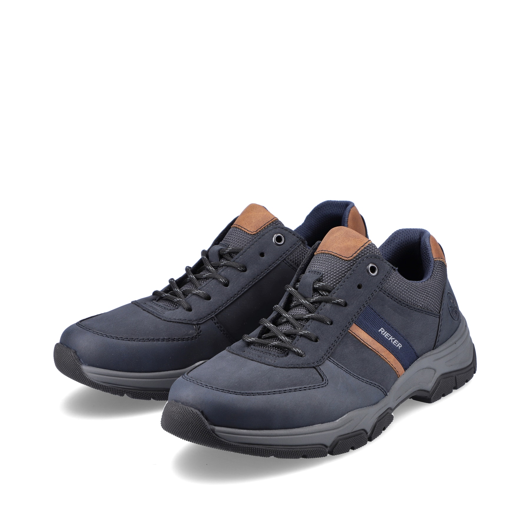 Rieker Herren Schnürschuhe blau-braun