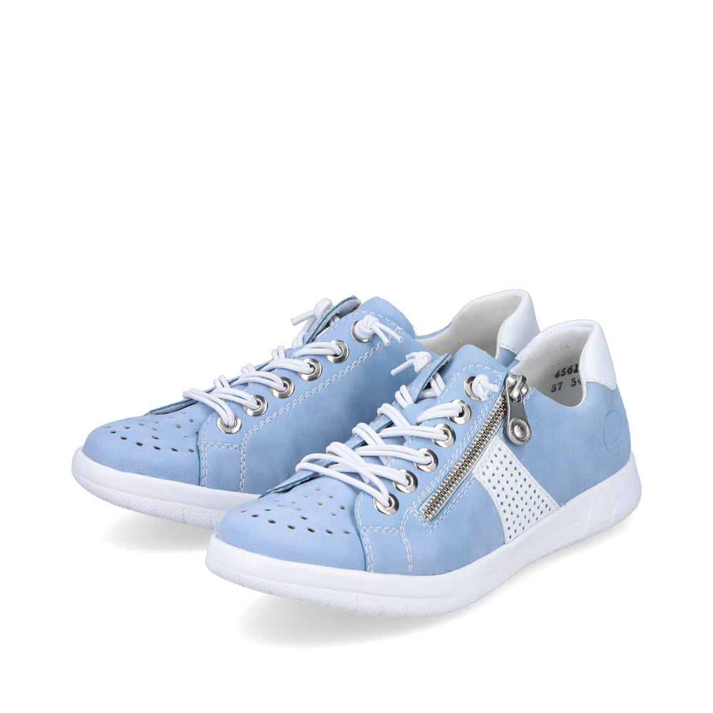 Rieker Damen Schnürschuhe himmelblau-weiß