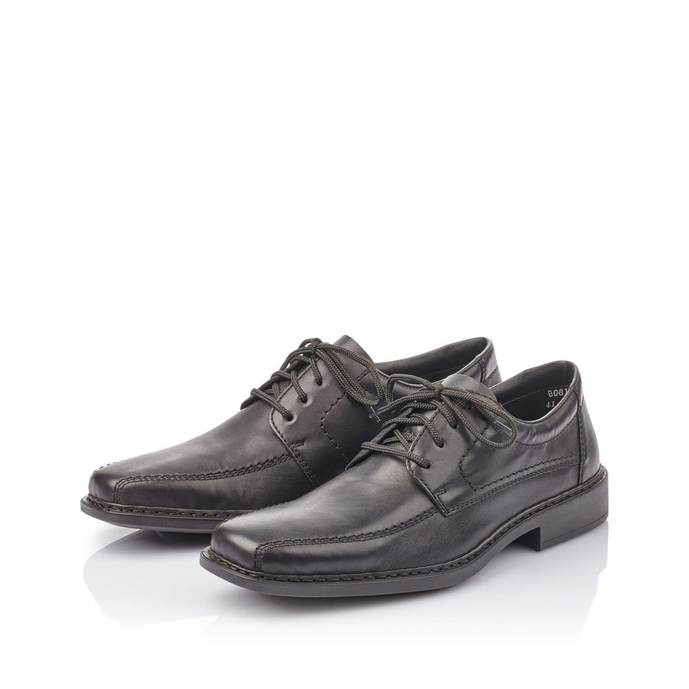Rieker Herren Schnürschuhe glanzschwarz
