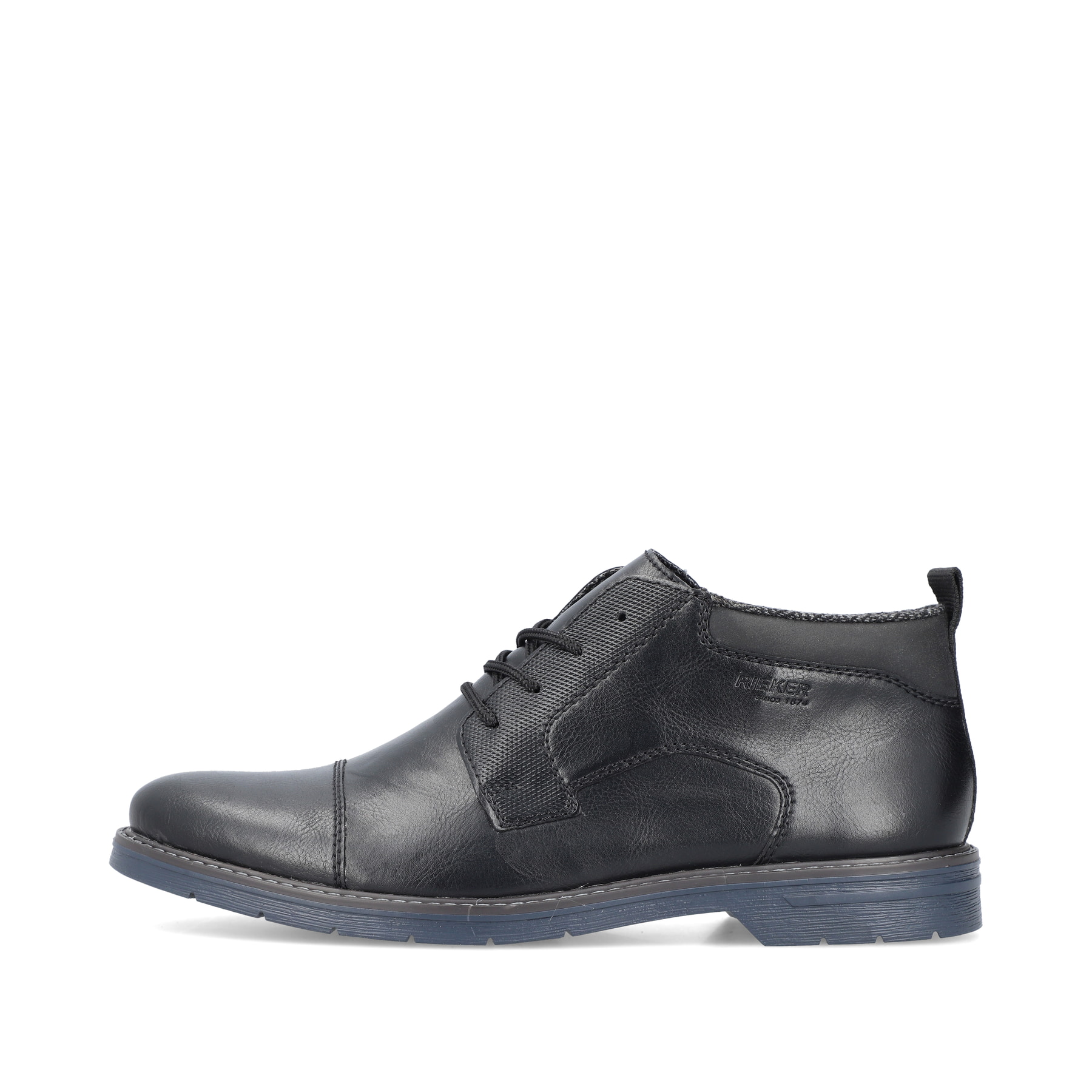 Rieker Herren Schnürstiefel glanzschwarz