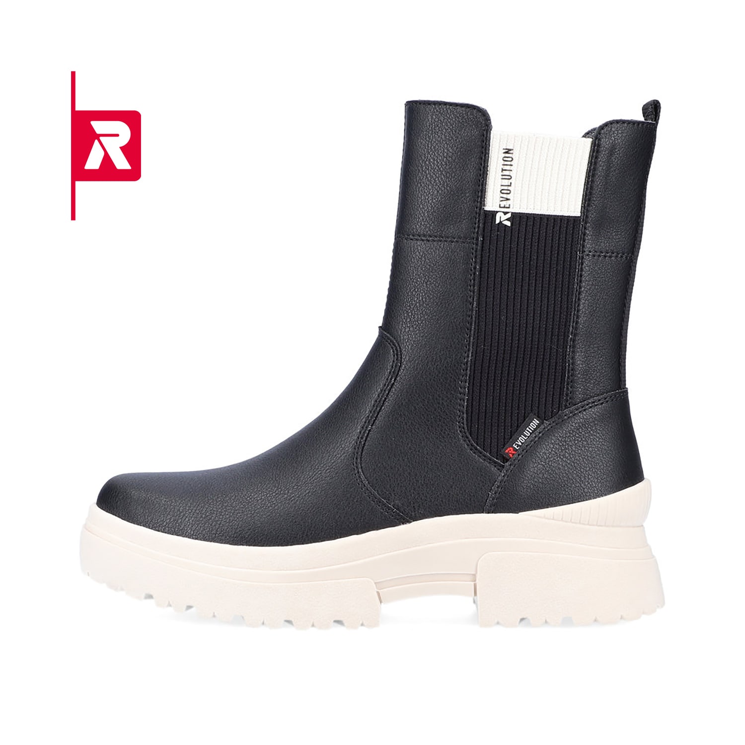 Rieker EVOLUTION Damen Chelsea Boots deep-black off-white