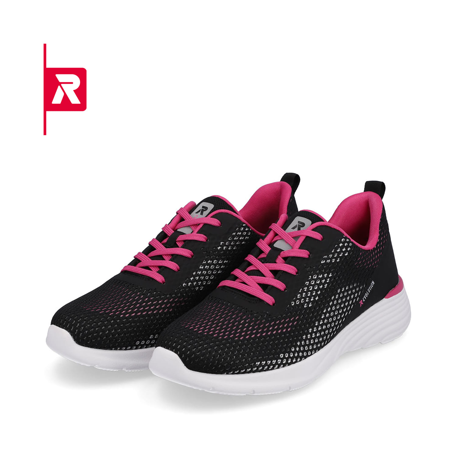 Rieker EVOLUTION Damen Sneaker urban-black flamingo-pink