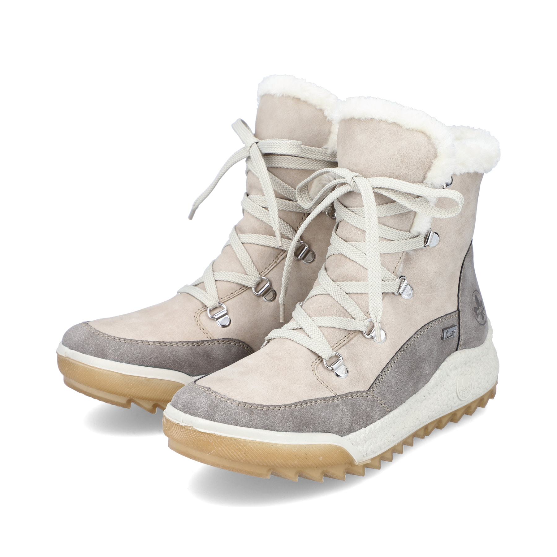 Rieker Damen Schnürstiefel hellbeige