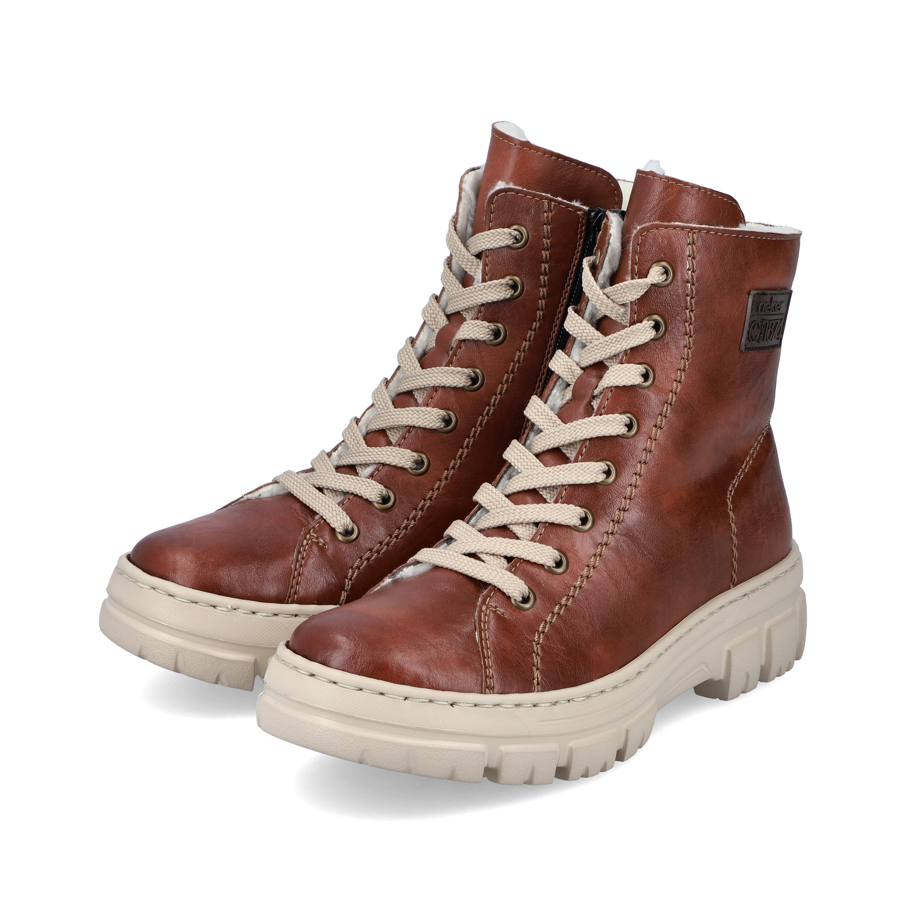 Rieker Damen Schnürstiefel kastanienbraun