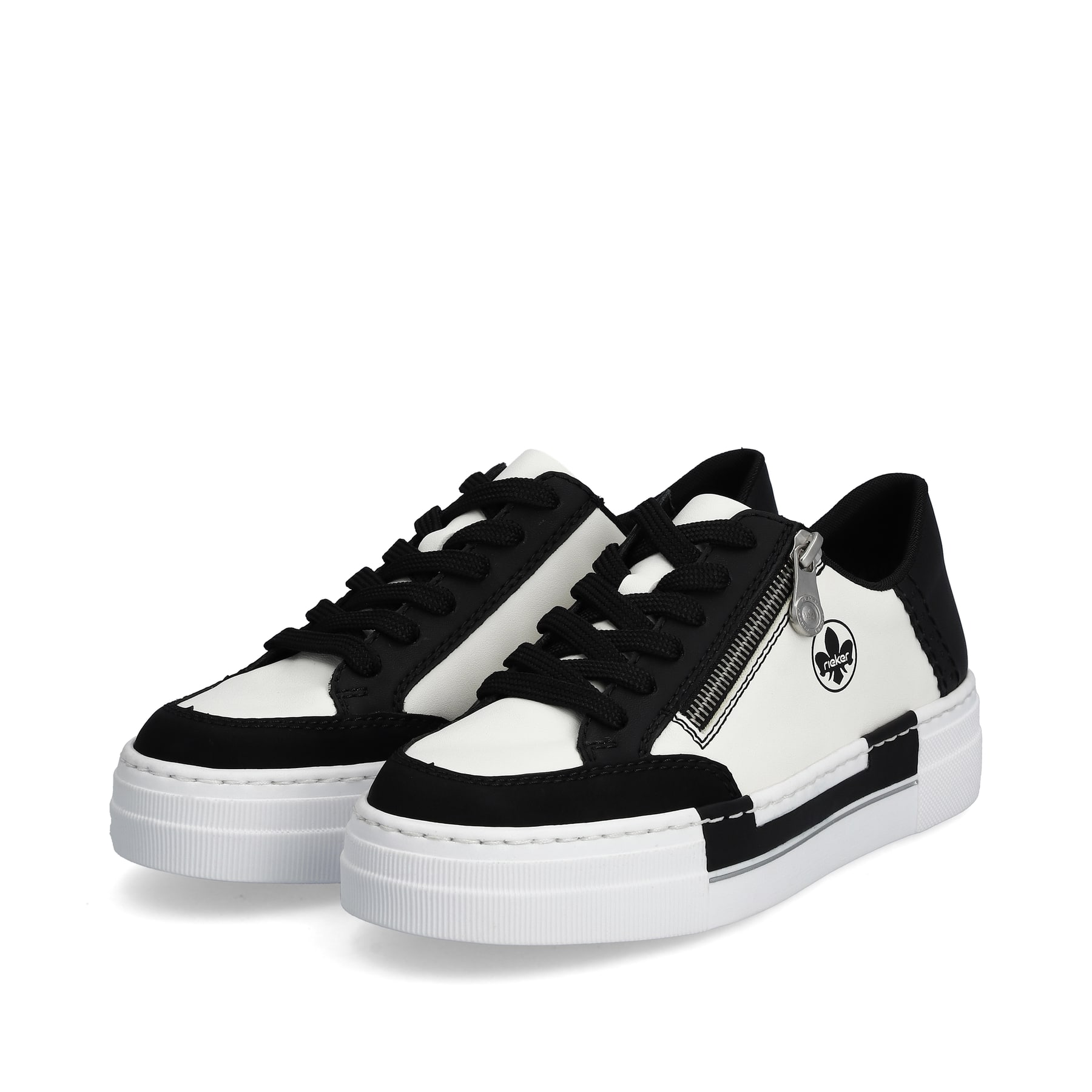 Rieker Damen Sneaker kristallweiss-tiefschwarz