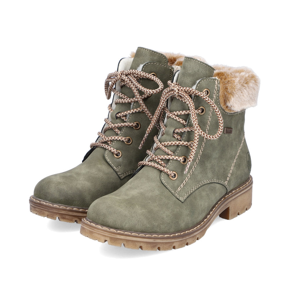 Rieker Damen Schnürstiefel laubgrün