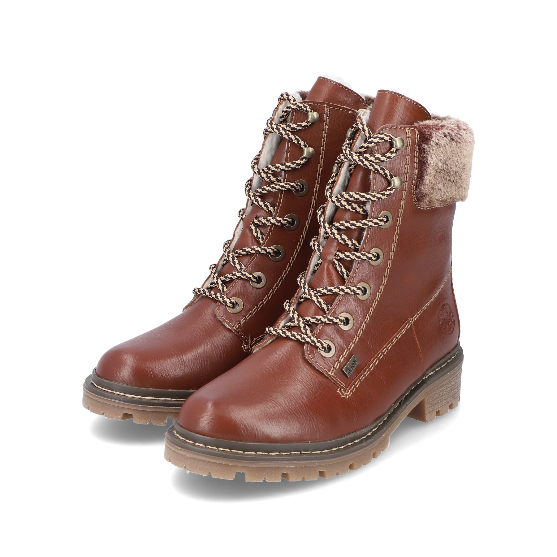 Rieker Damen Schnürstiefel fuchsbraun