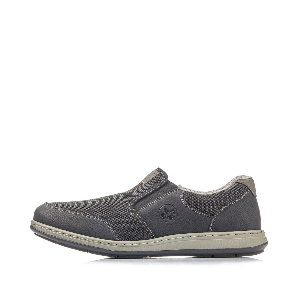 Rieker Herren Slipper graphitschwarz