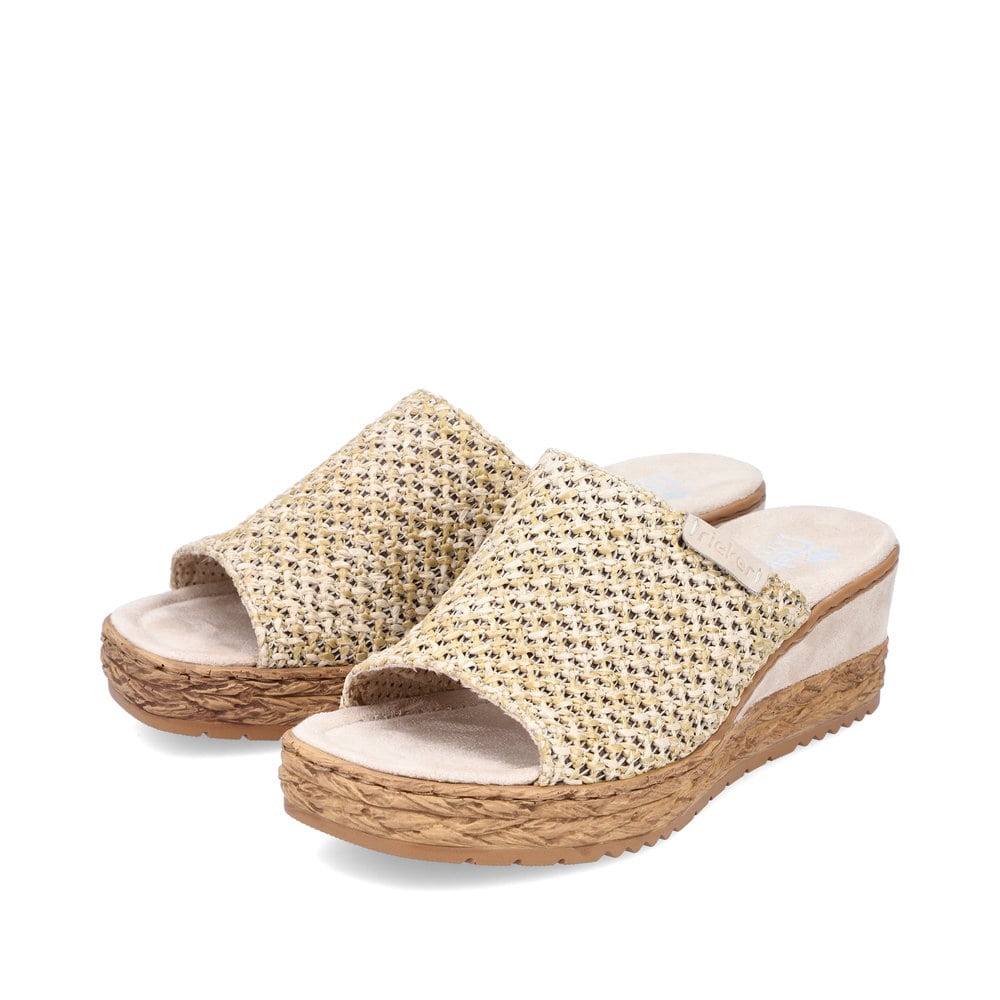 Rieker Damen Pantoletten sandbeige