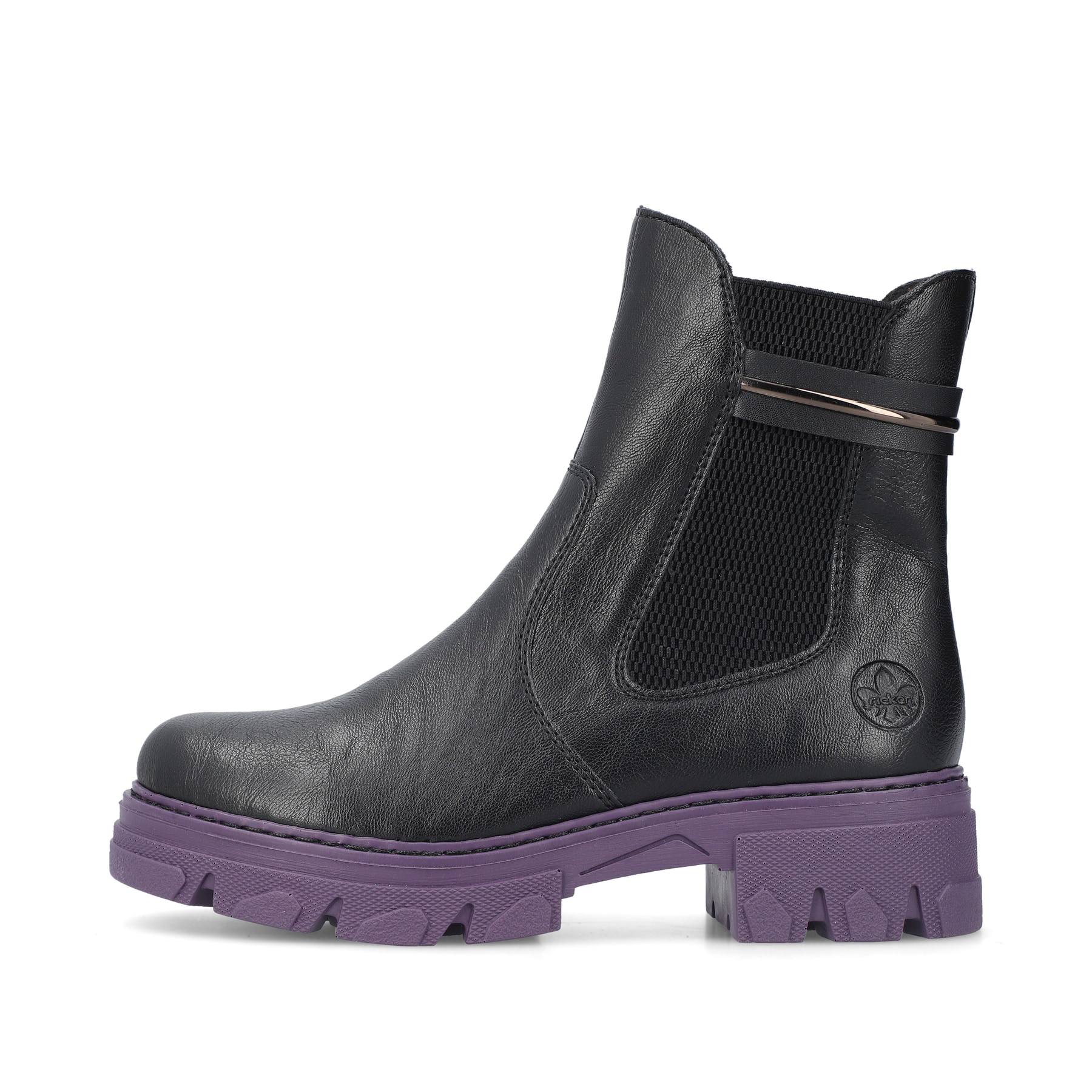 Rieker Damen Biker Boots nachtschwarz-purple