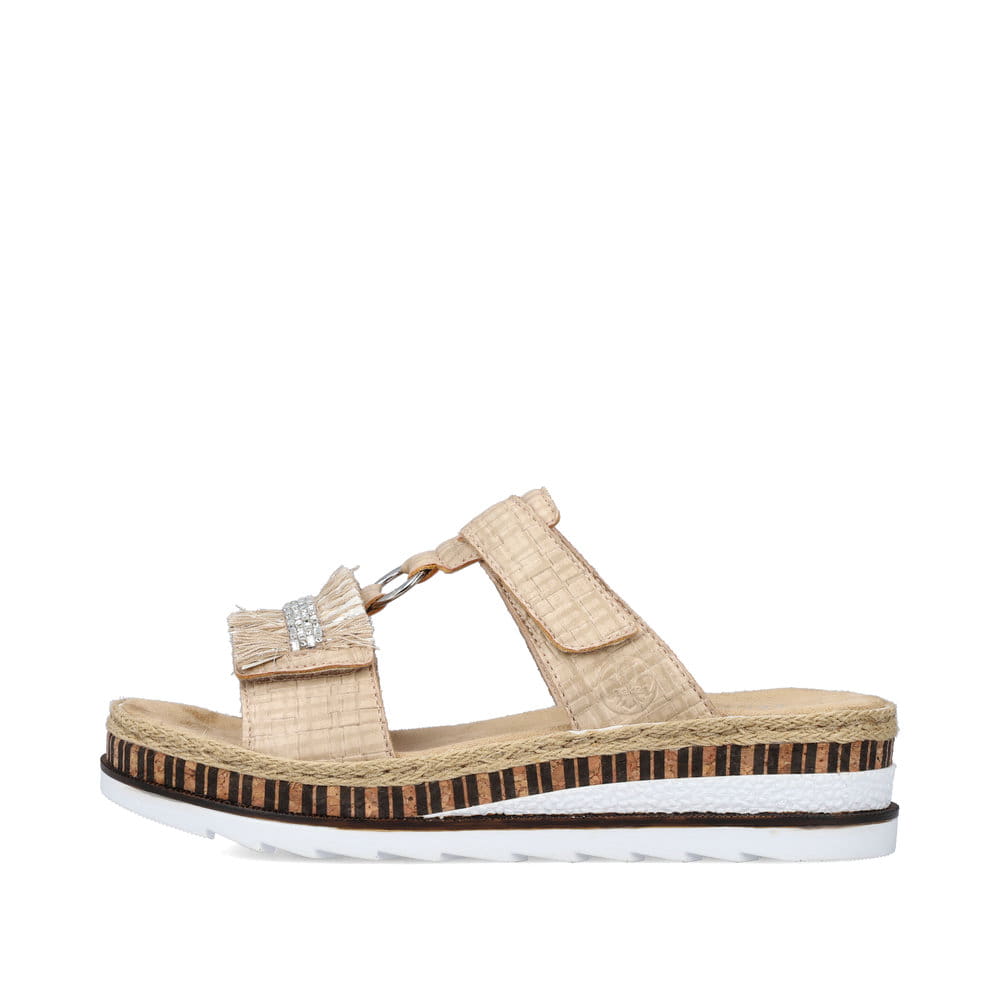 Rieker Damen Pantoletten cremebeige